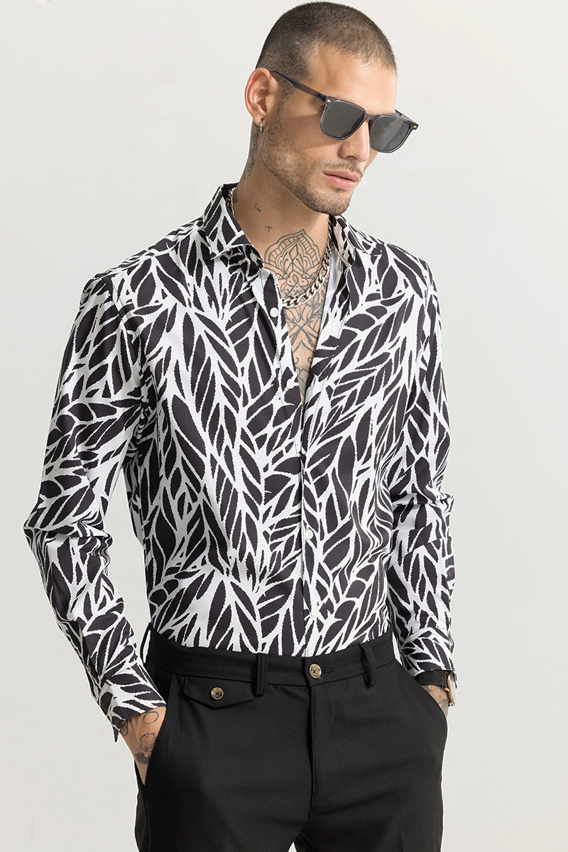 SNITCH MirageMosaic Leaf White Shirt
