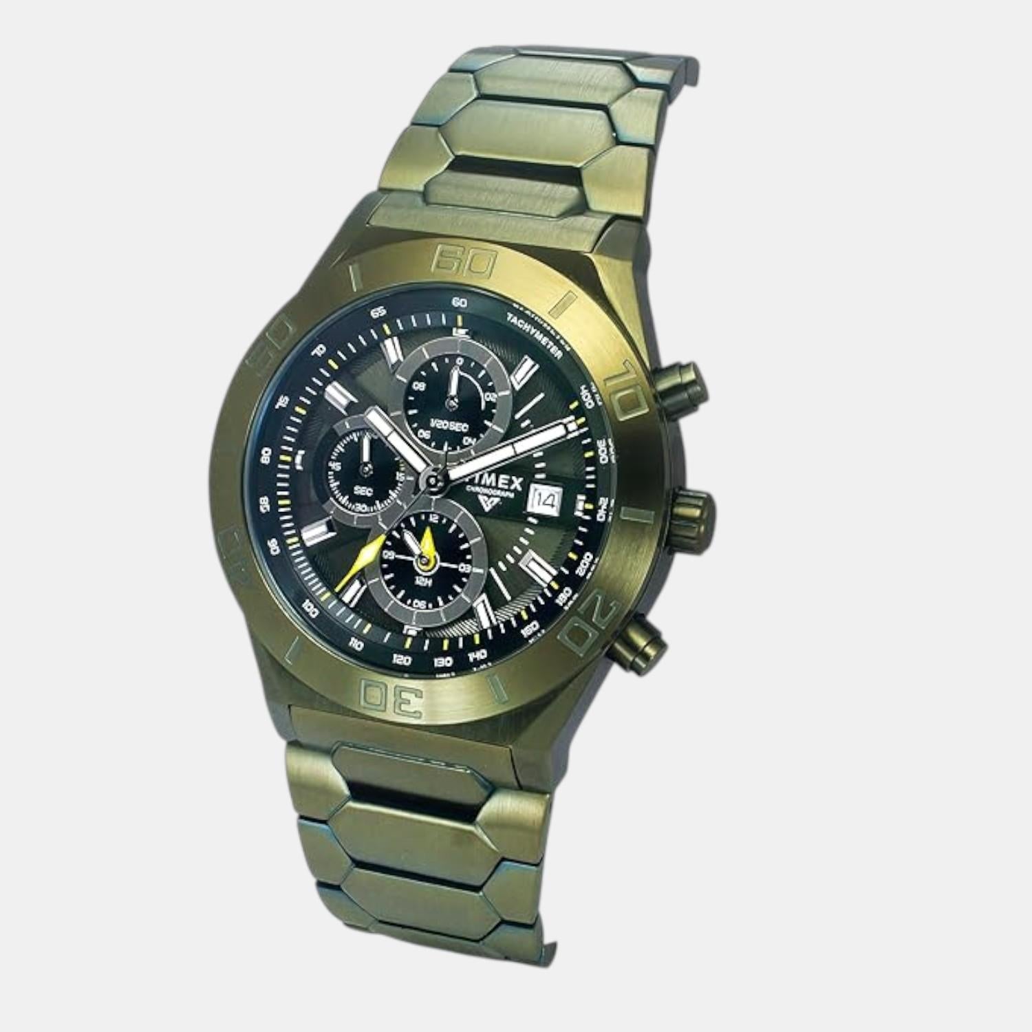 Timex E Class Men Quartz Green Dial Chronograph Stainless Steel Watch TWEG24903 - view 2