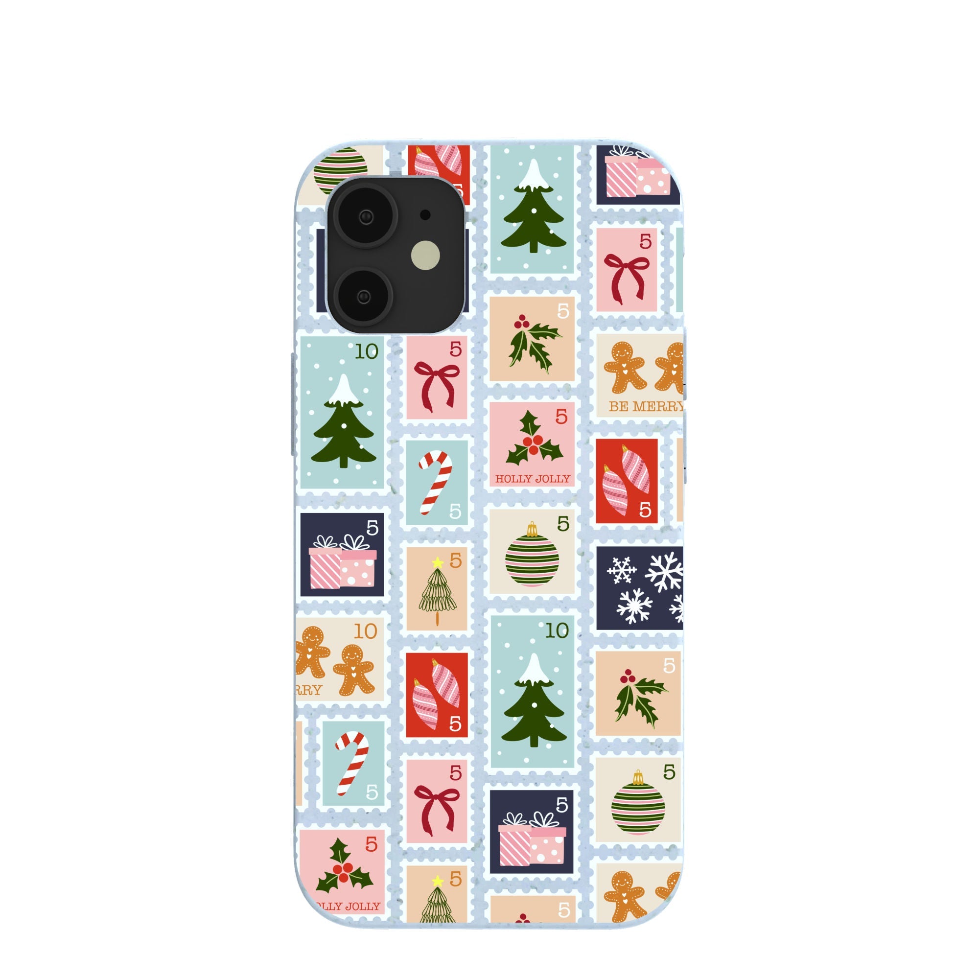 Pela Case Powder Blue Noel Stamps iPhone 12 Mini Case