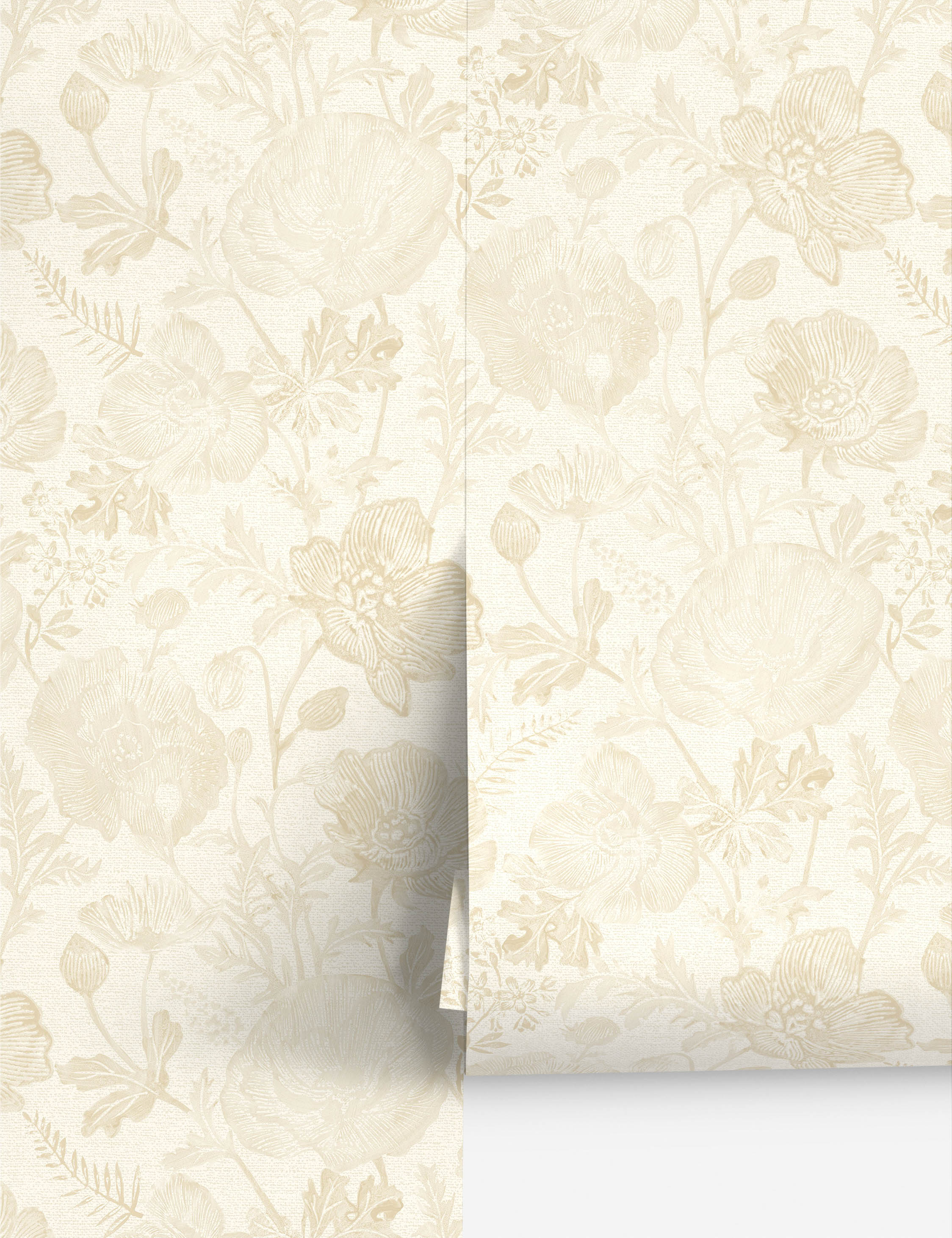 Lulu and Georgia Poppies Textured Peel + Stick Wallpaper by Pure Salt