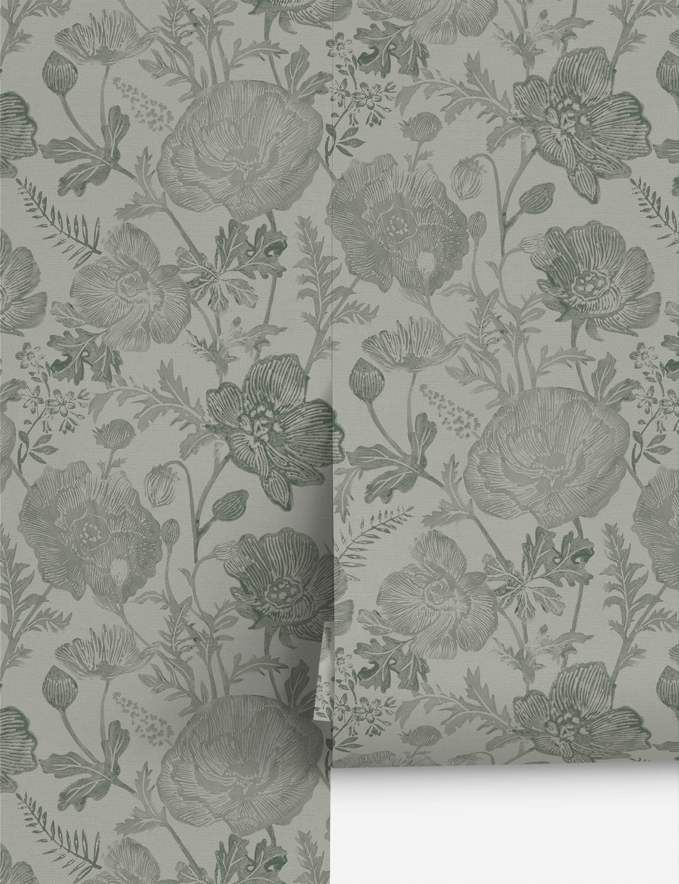 Lulu and Georgia Poppies Textured Peel + Stick Wallpaper by Pure Salt - view 2