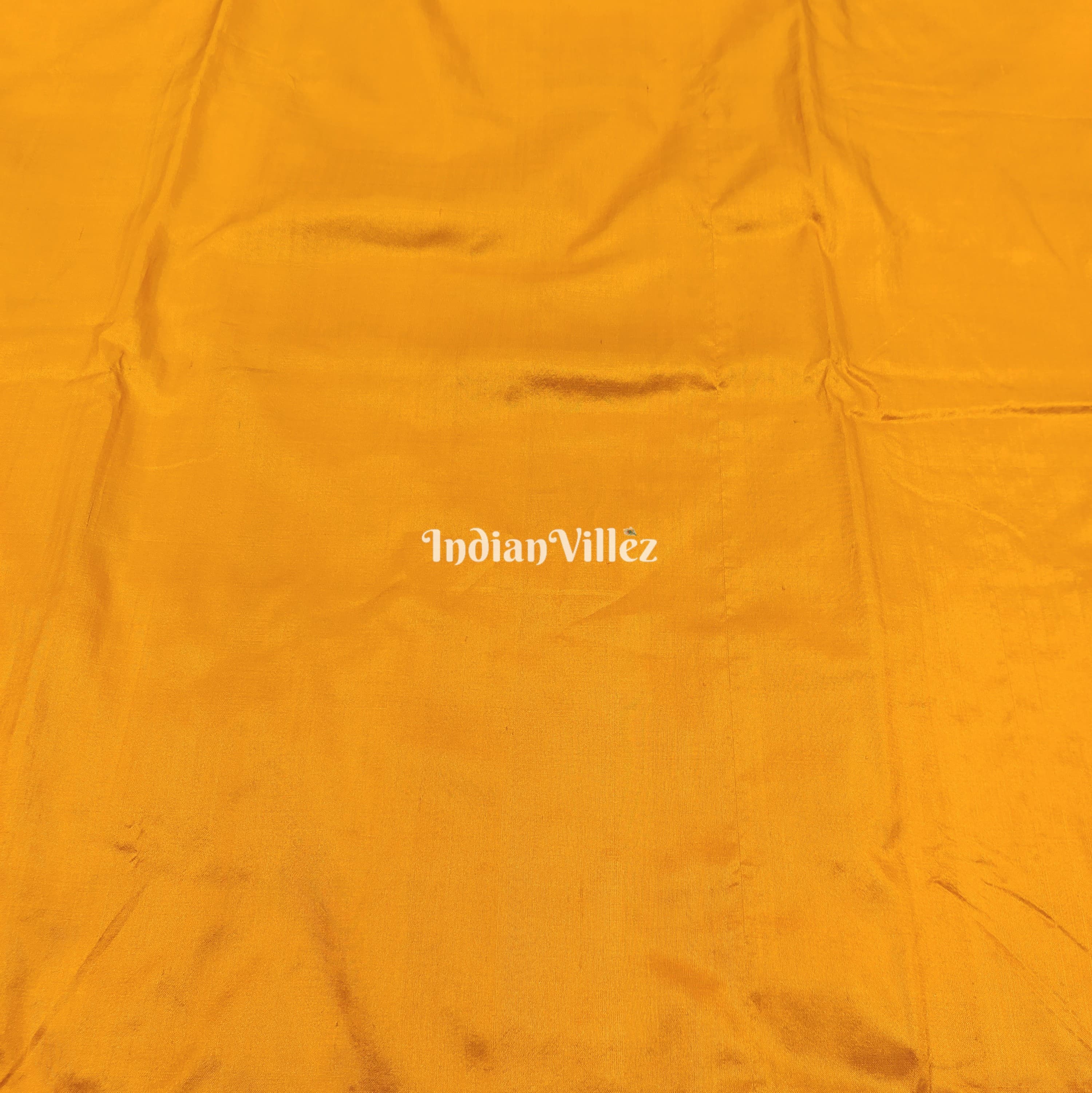IndianVillèz Yellow Color Odisha Ikat Pure Plain Silk Fabric - view 2