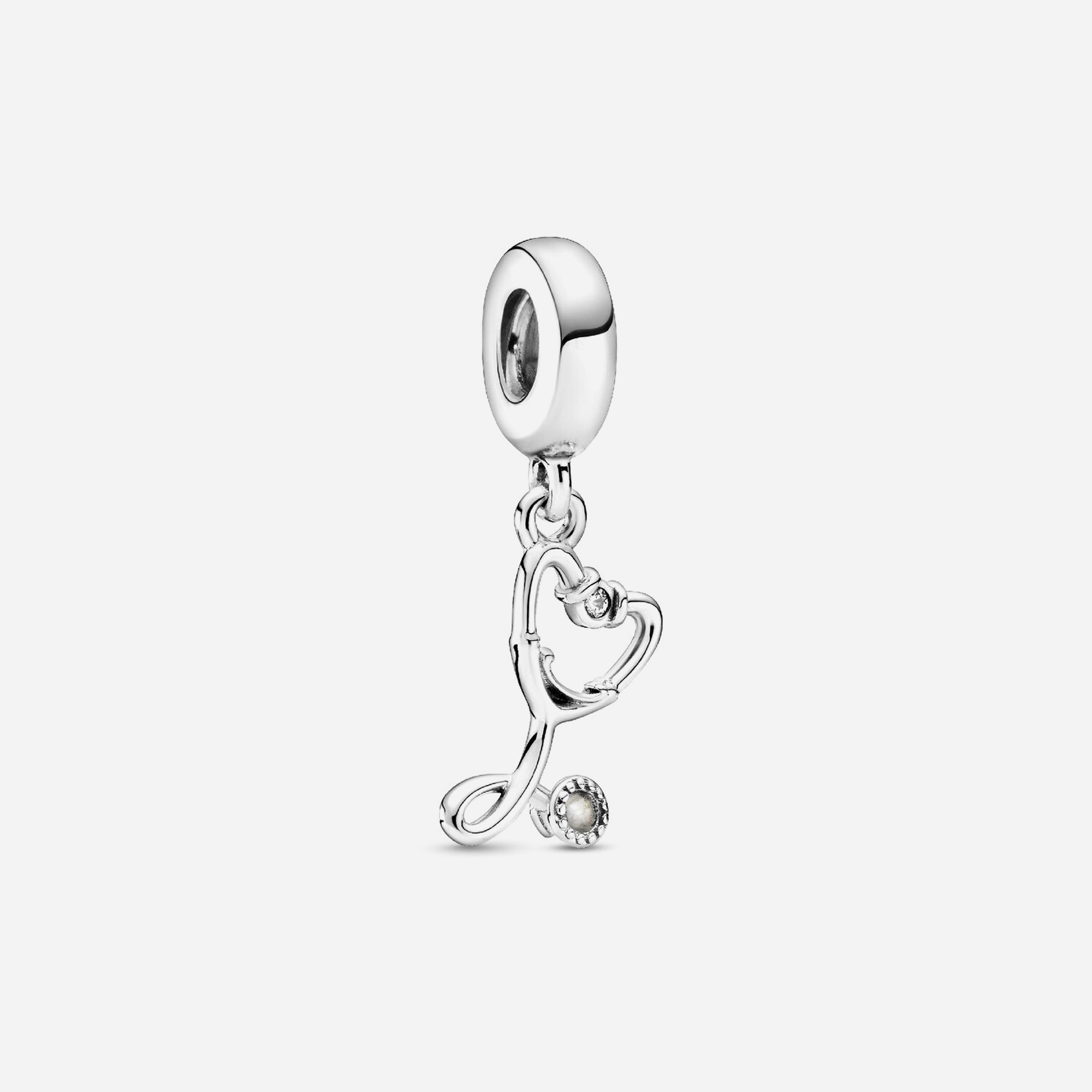 Pandora Stethoscope Heart Dangle Charm Sterling Silver - view 2