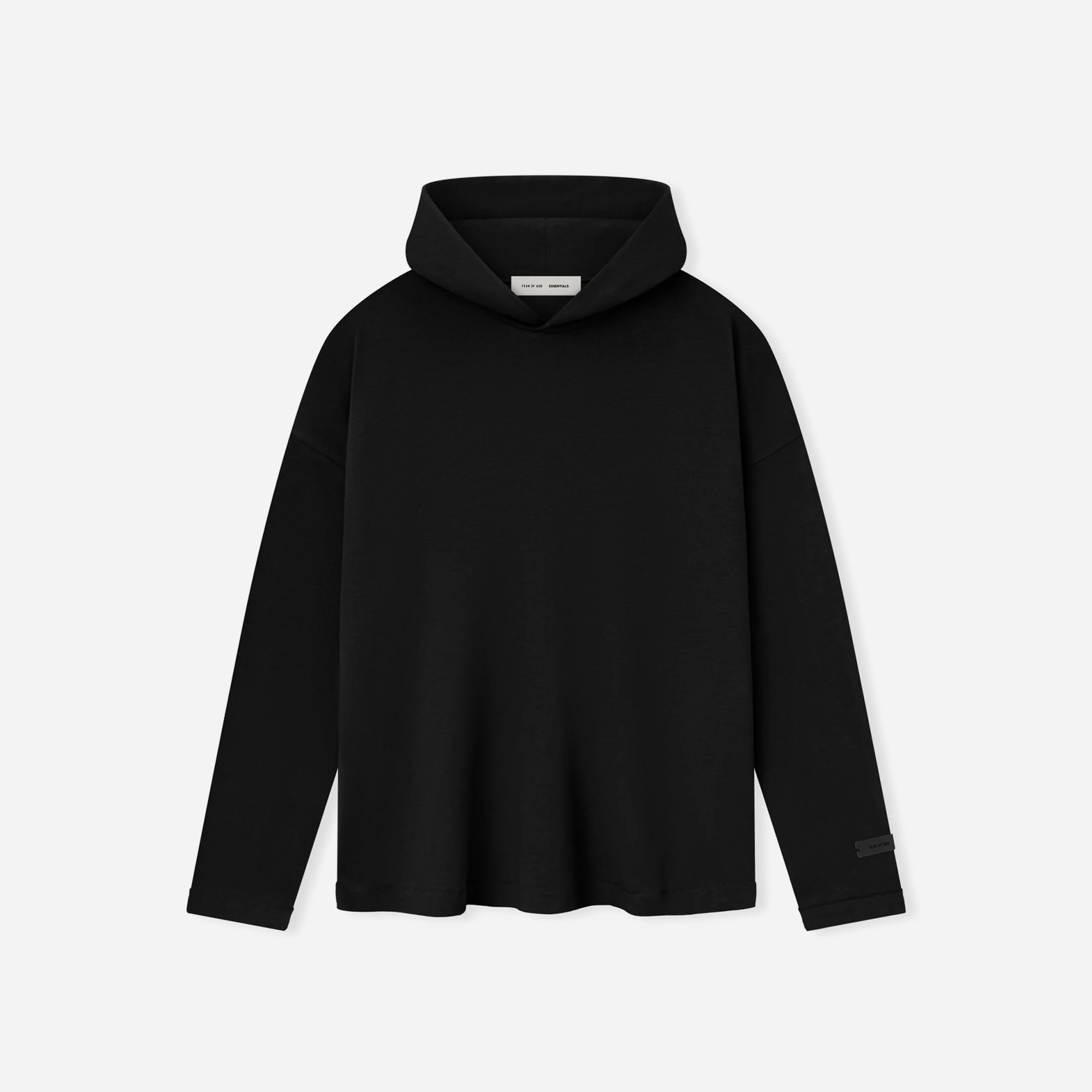 Fear Of God Essentials SS25 Womens Long Sleeve Hoodie - Jet Black