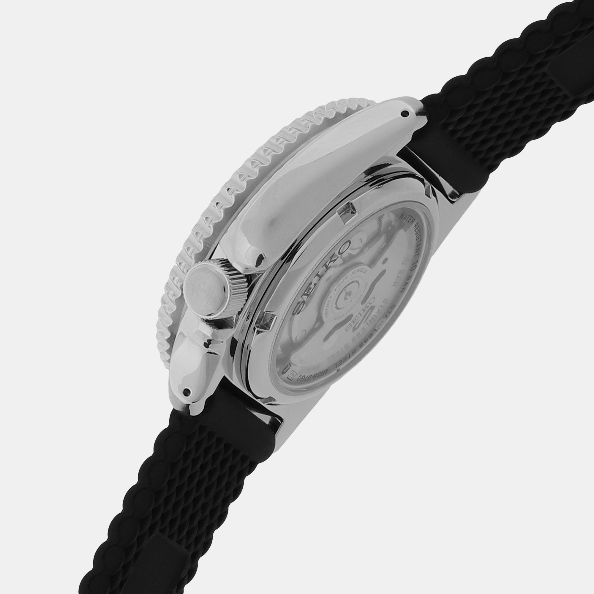 Seiko 5 Sports Men Automatic Black Dial Analog Silicone Watch SRPD73K2 - view 3