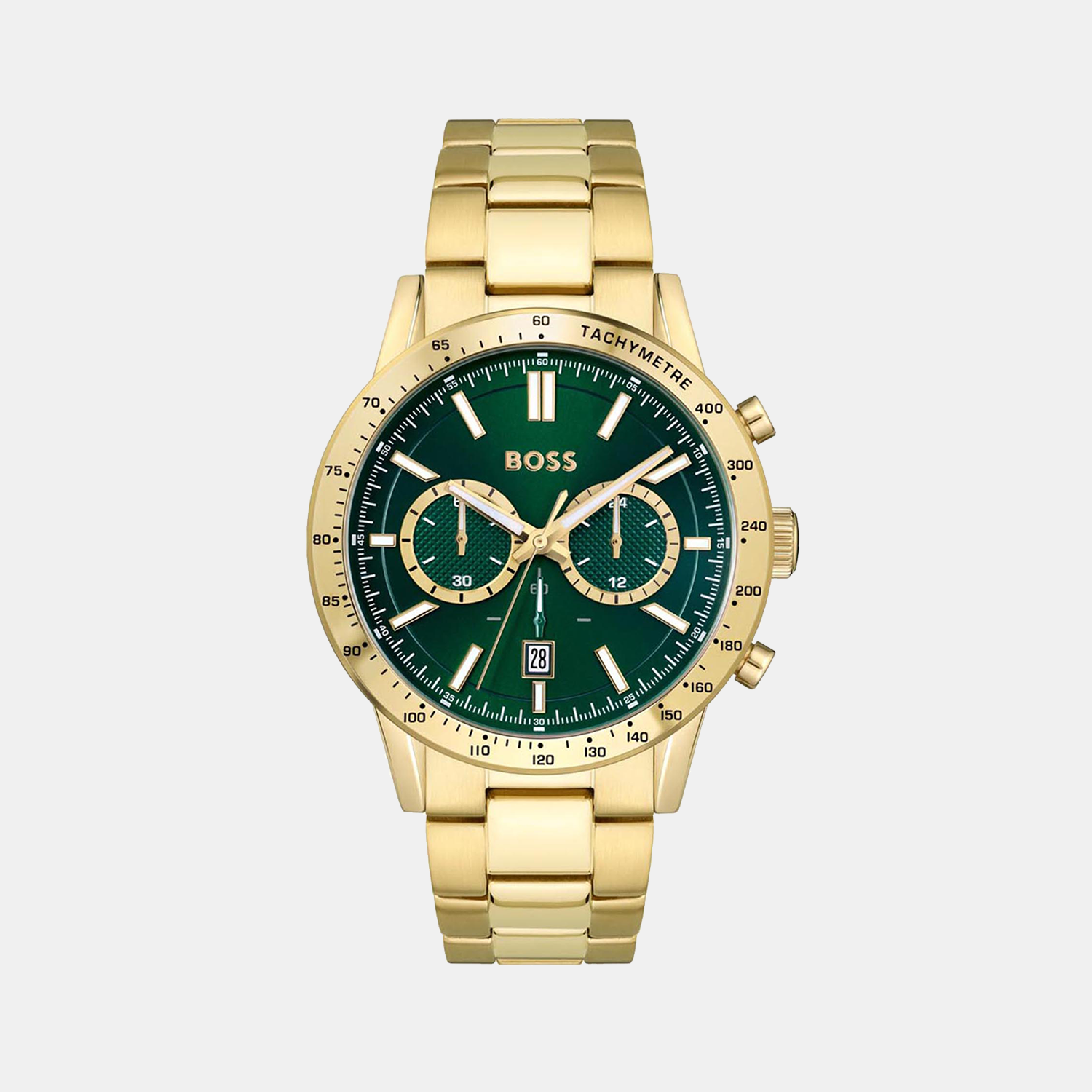 Boss Allure Men Quartz Green Dial Chronograph Stainless Steel Watch 1513923