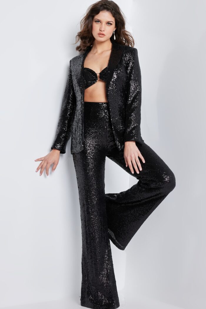 Jovani 26042 Sequin Long Formal Pant Suit - view 3
