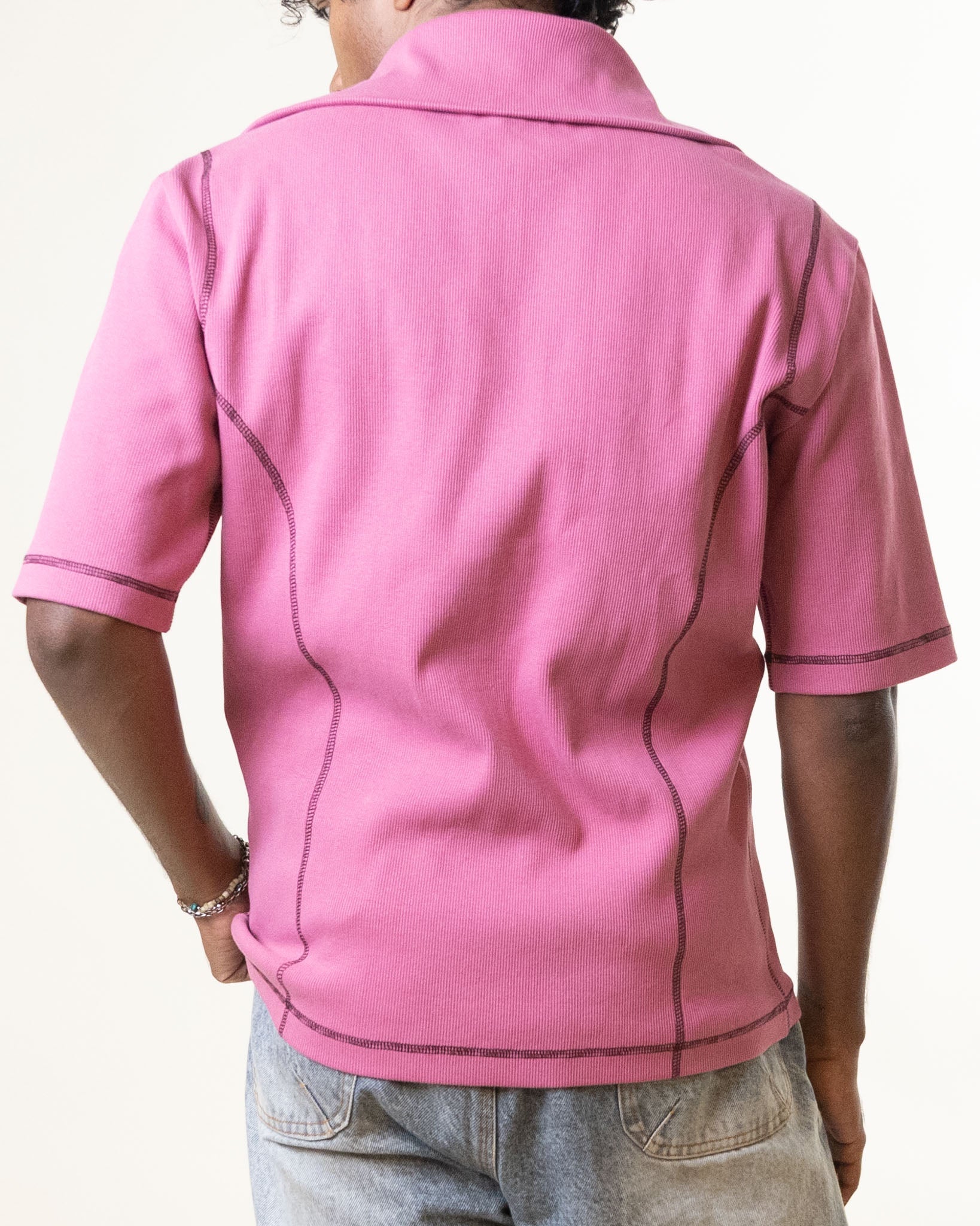 Dhruv Kapoor Pink Zipper Tshirt - view 3
