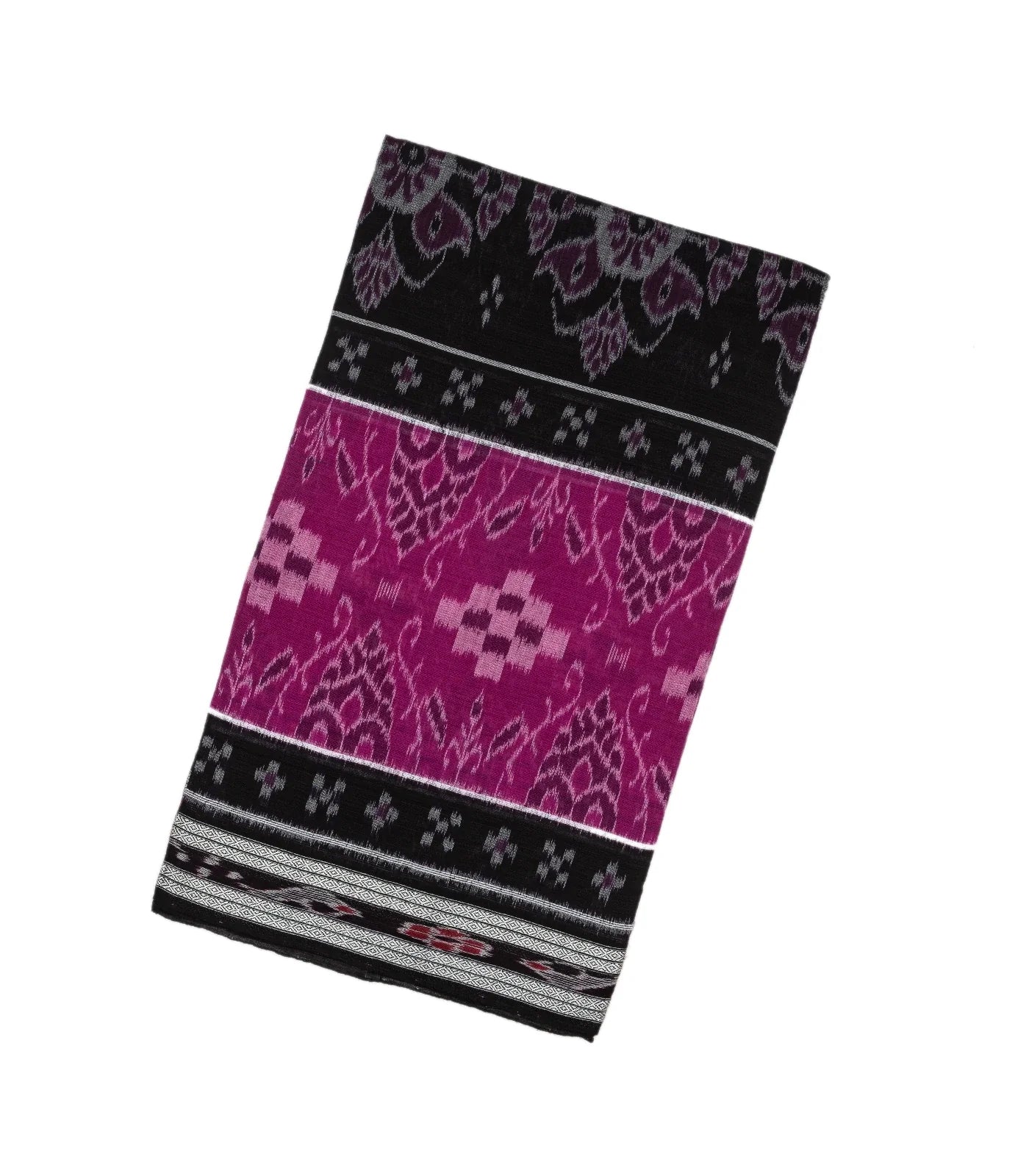RmKV Black Handloom Orissa Cotton Saree And Purple Border