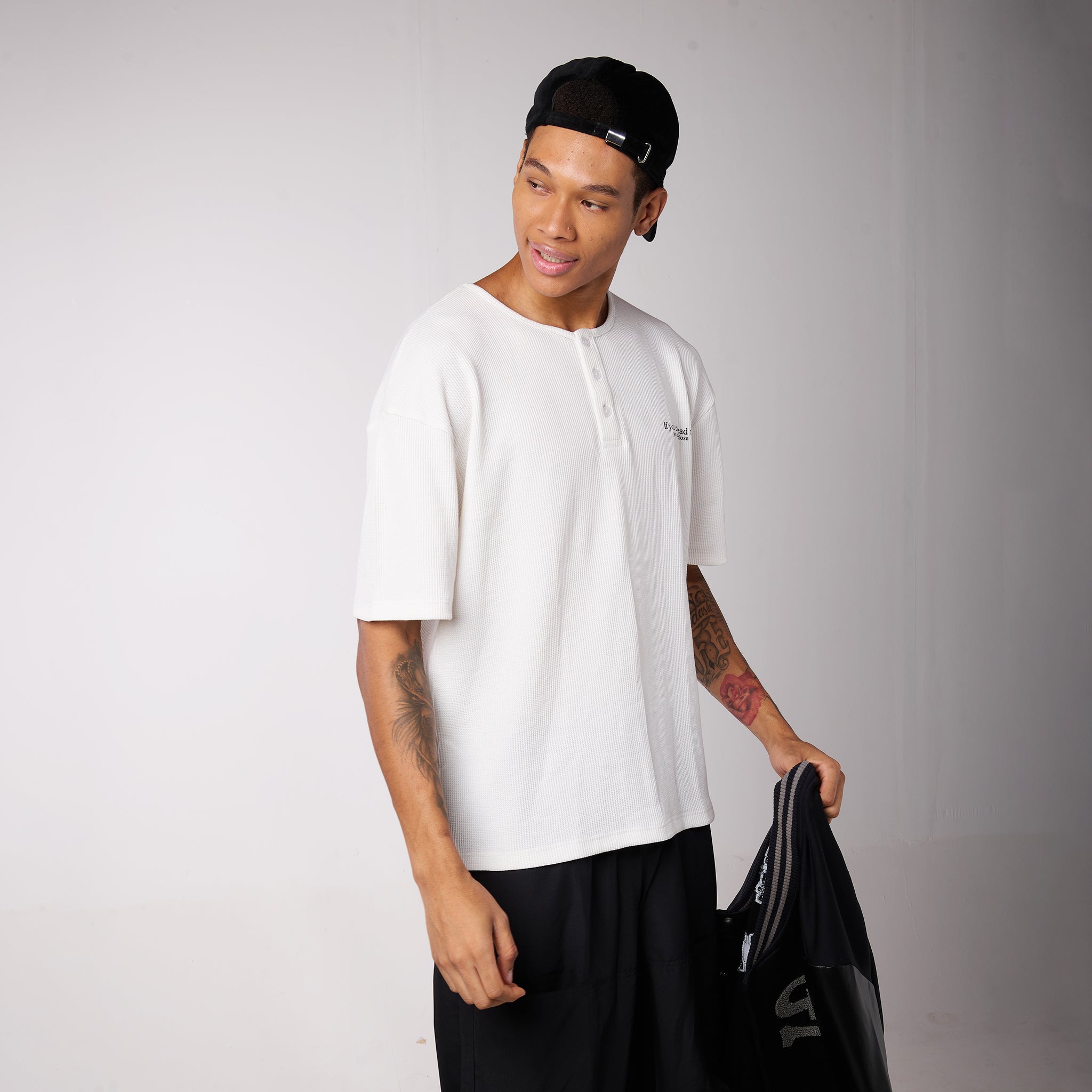IZF White Oversized textured knit top - view 4