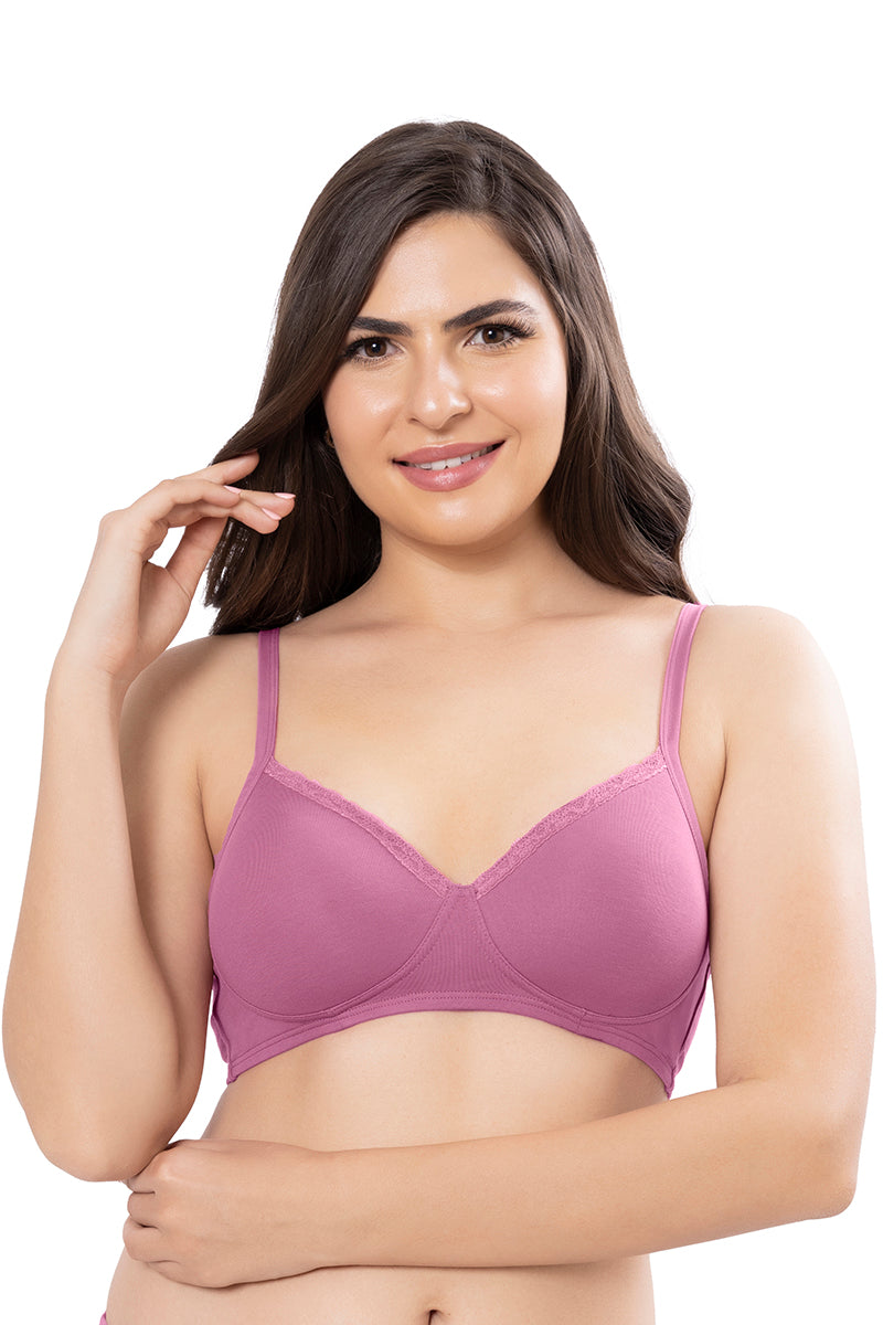 Amante Cotton Casuals Padded Non-Wired Solid T-Shirt Bra - Malaga