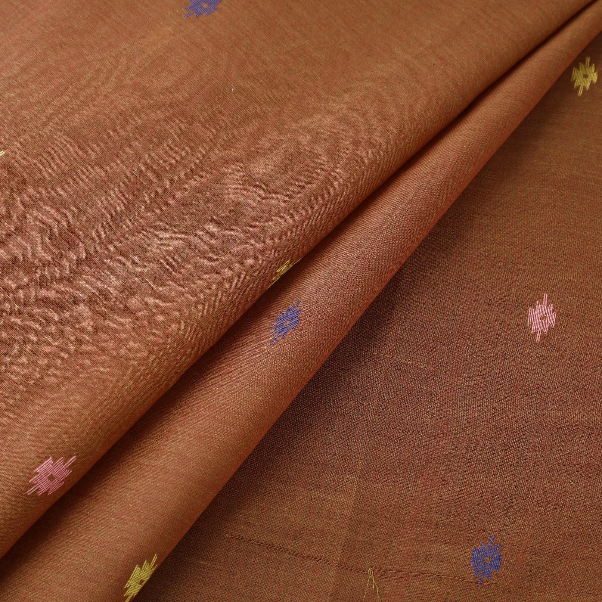 SASHA Brown - Phulia Jamdani Handloom Cotton Fabric 14 - view 2