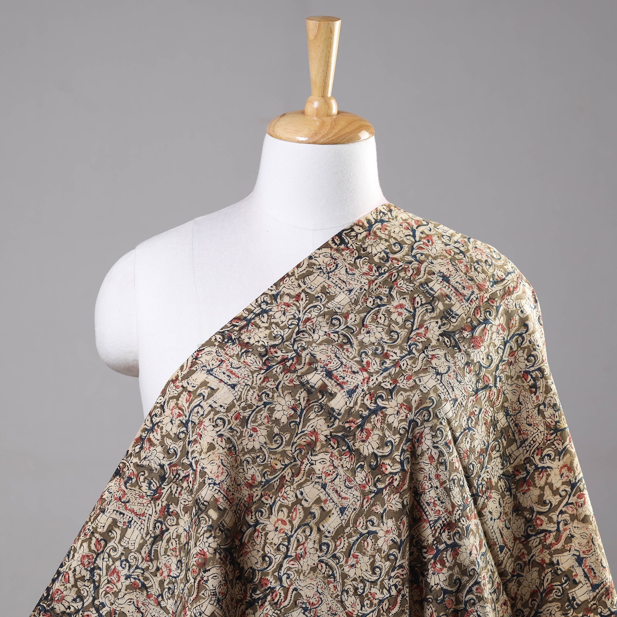 SOUTH KARGHA Brown - Kalamkari Hand Block Printed Cotton Fabric