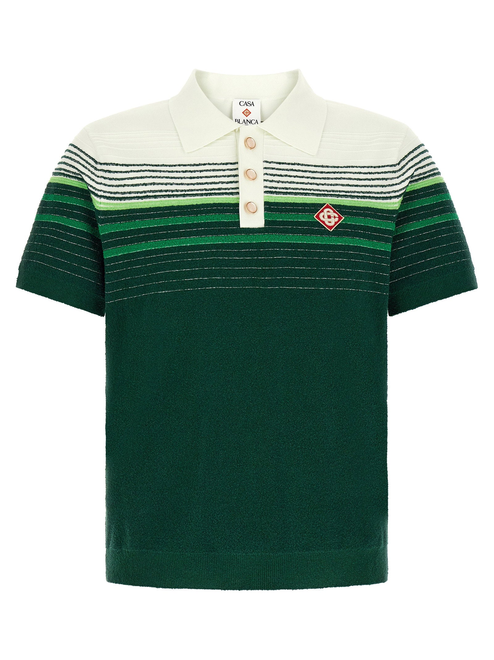 Casablanca Bouclé Stripes Polo Shirt – 64% cotton 36% nylon
