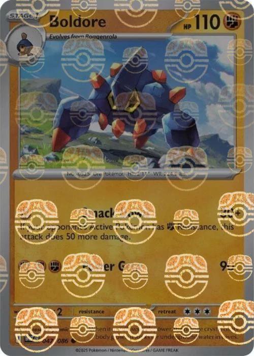 Pokémon Boldore - Master Ball Pattern - 047/086 - Common [sv105w-047] [Reverse Holo]