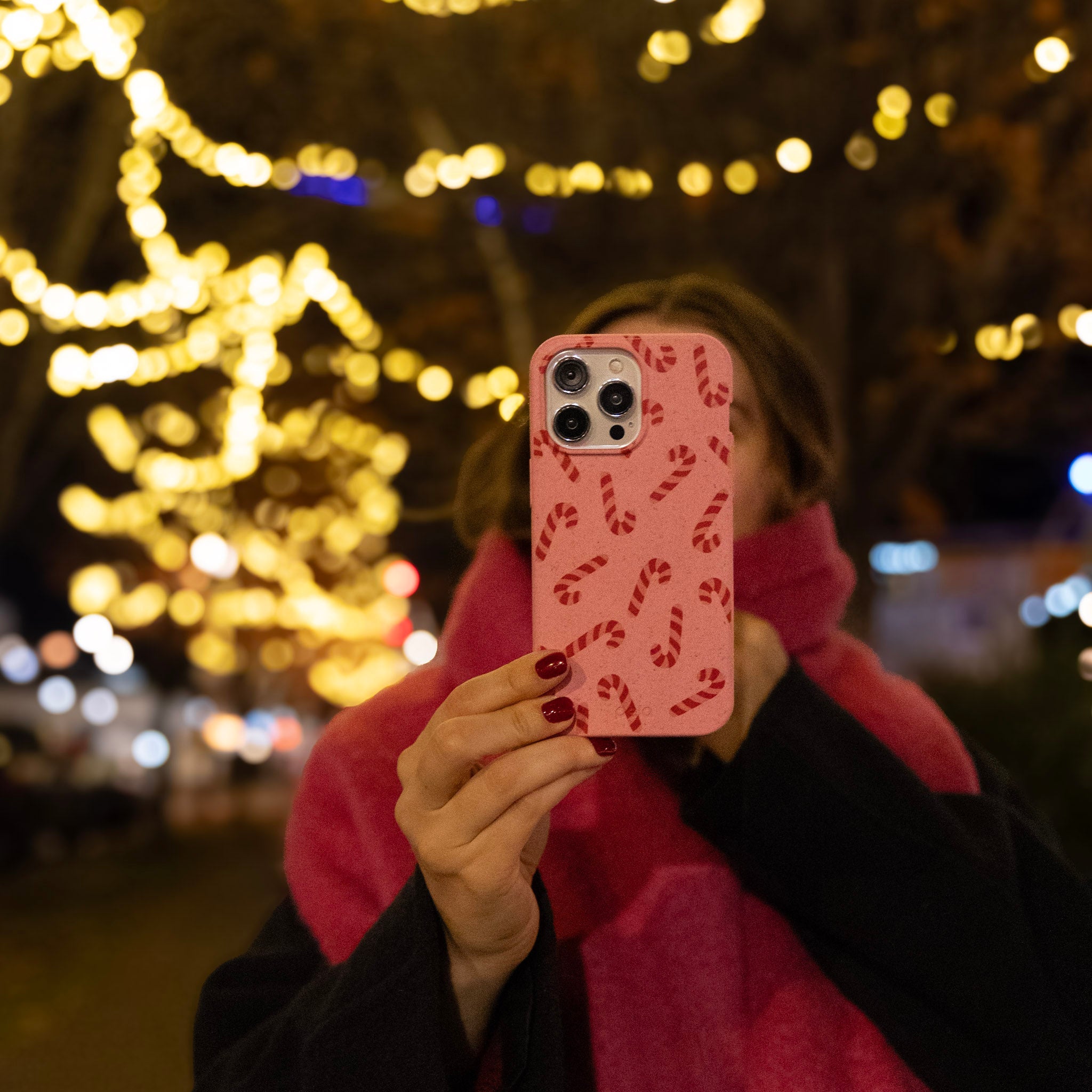 BlackTree Bubblegum Pink Candy Cane Chaos iPhone 15 Pro Case - view 6