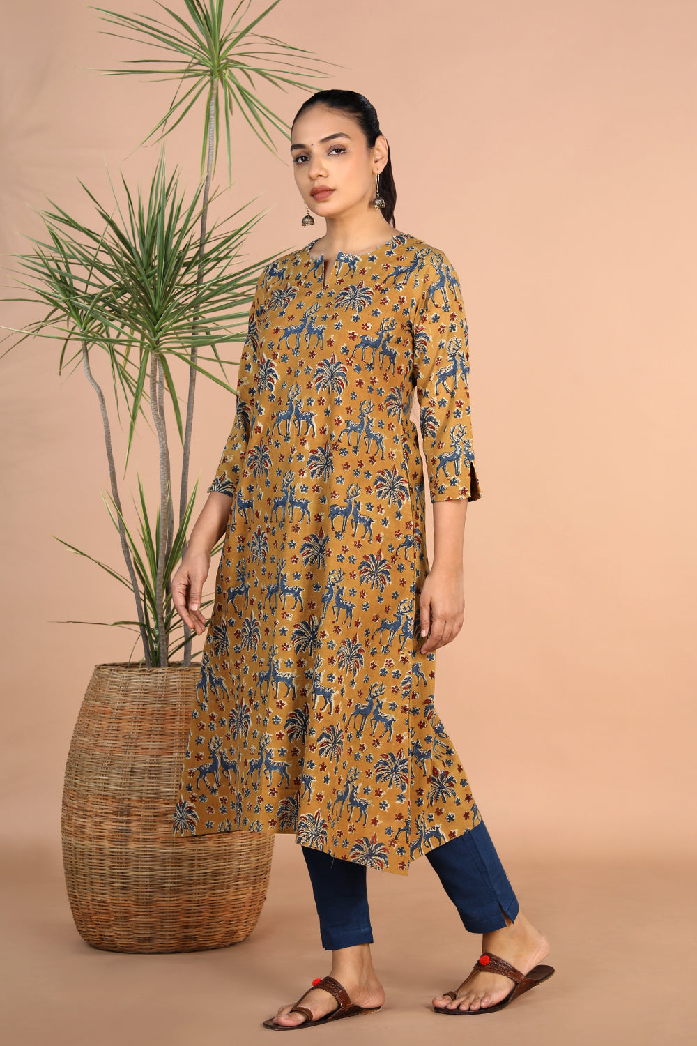 Kalanjali Ethnics Kalamkari handblock printed Kurti