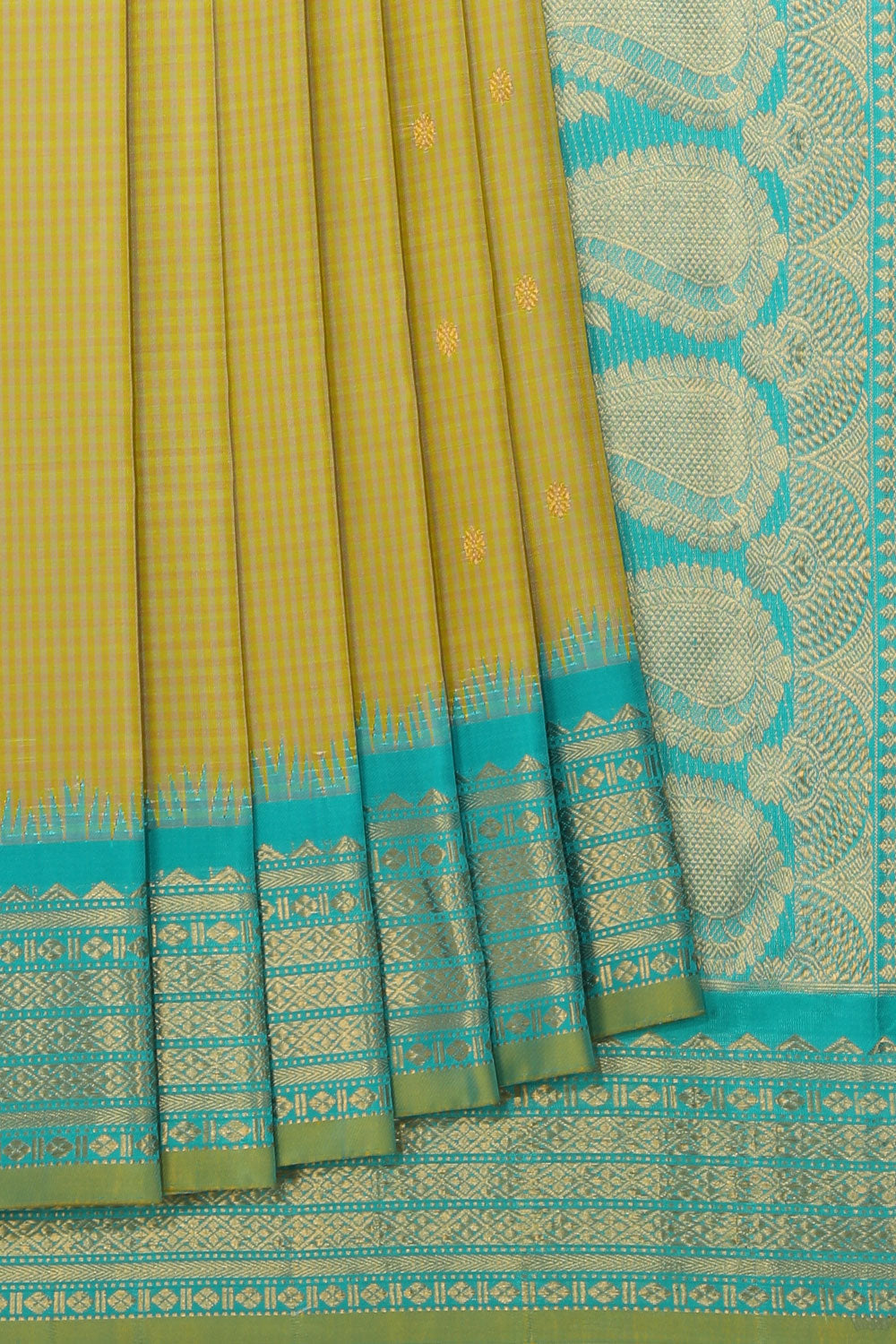 Kalanjali Gadwal Spring-Yellow Saree – Women's