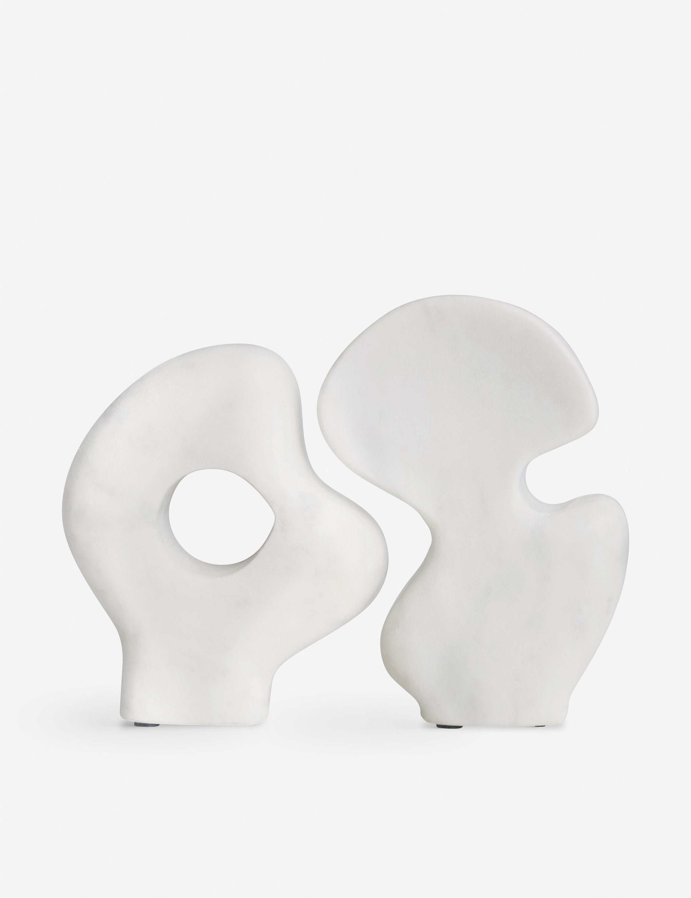 Lulu and Georgia Nala Marble Sculptures (Set of 2)