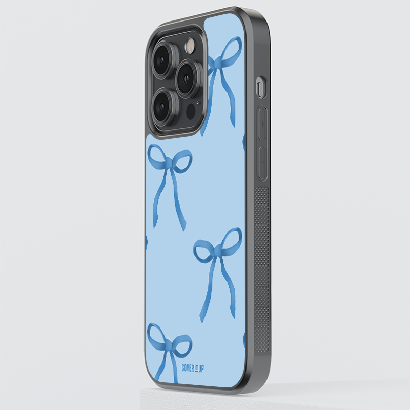 Cover It Up Baby Blue Bow Glass Case - view 4