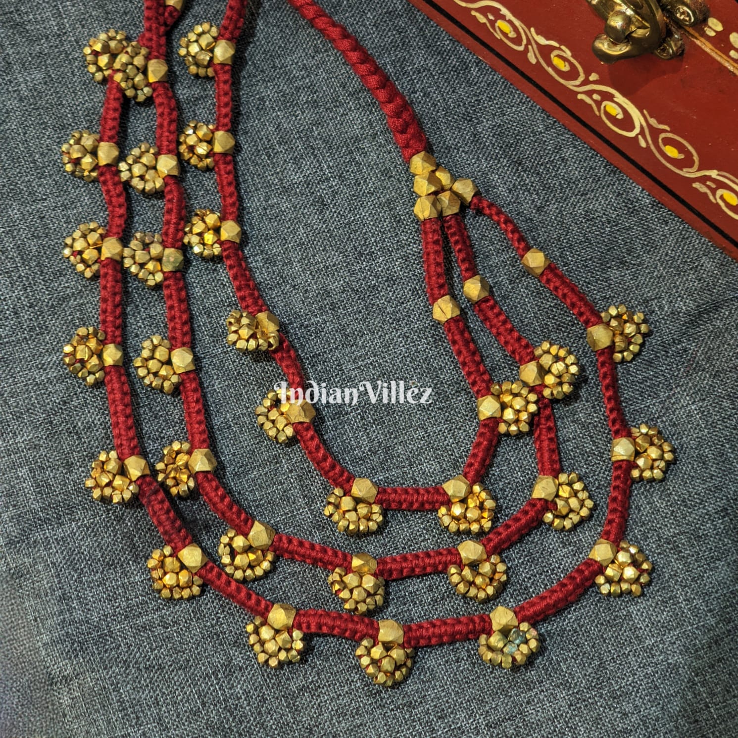 IndianVillèz Handmade Dhokra Tribal Necklace