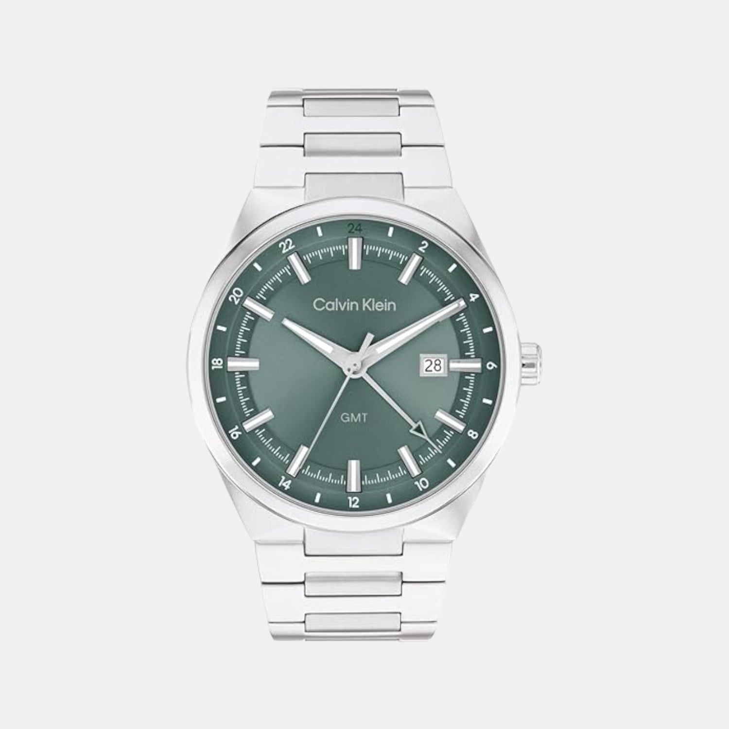 Calvin Klein Distinguish Men Quartz Green Dial Analog Stainless Steel Watch 25200492
