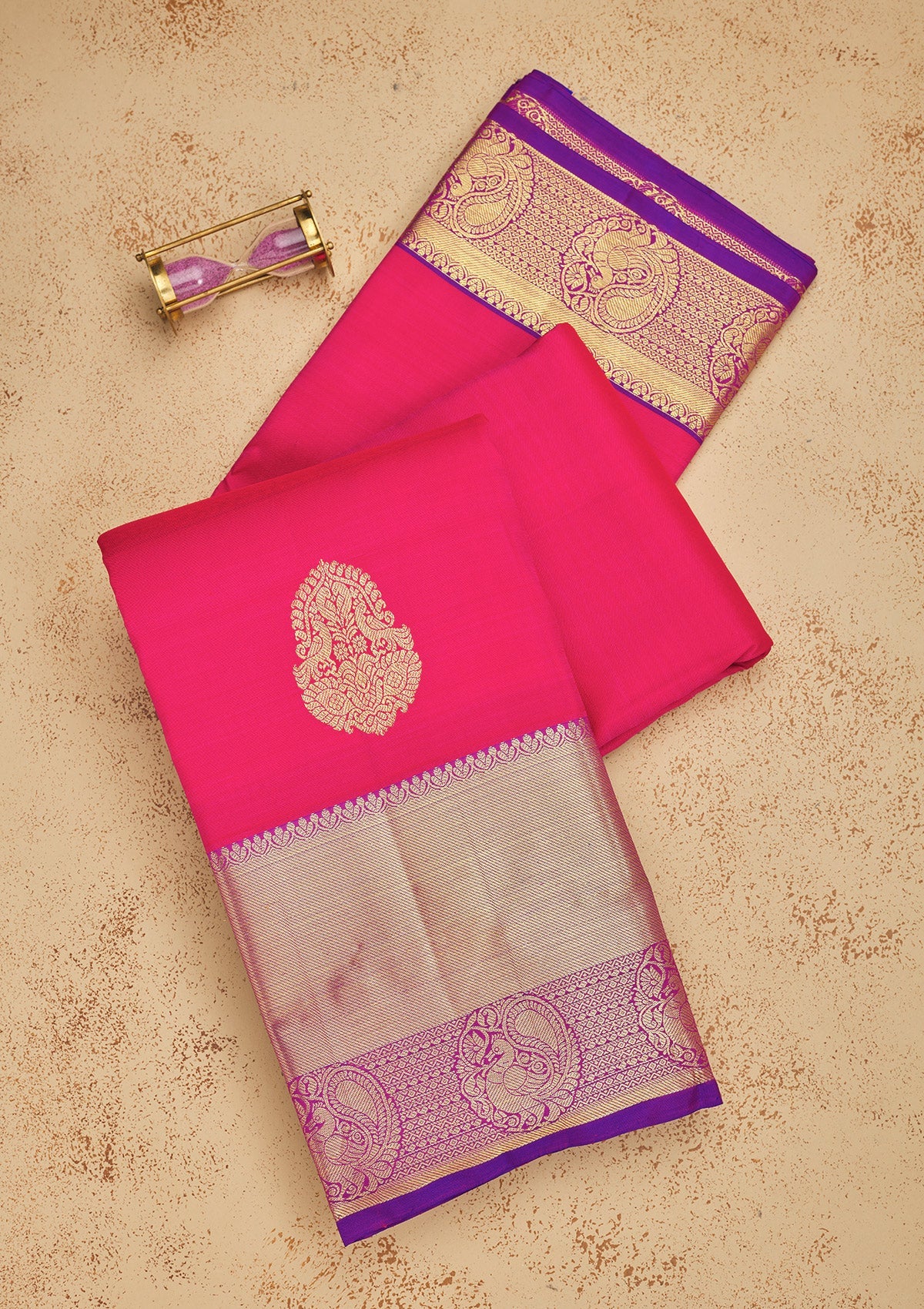 Koskii Rani Pink Zariwork Pure Silk Saree – Women's