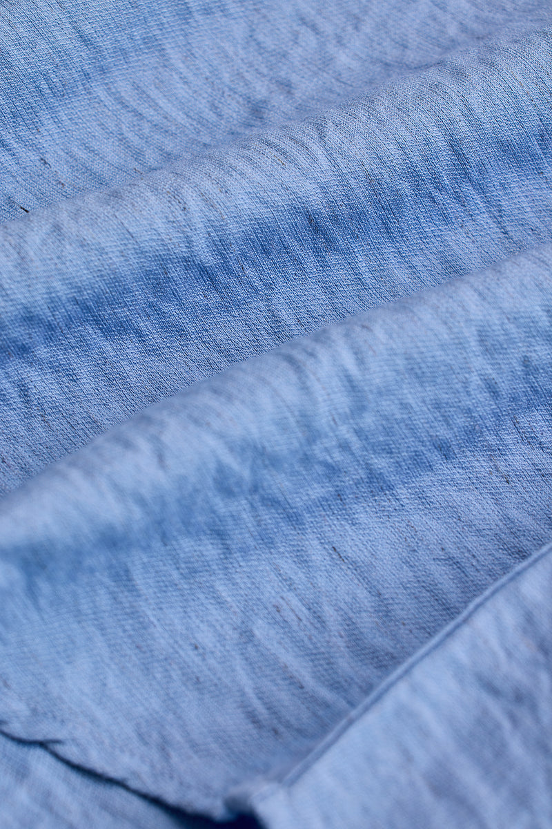 SNITCH Blue Textured Linen Blend Shirt - view 9