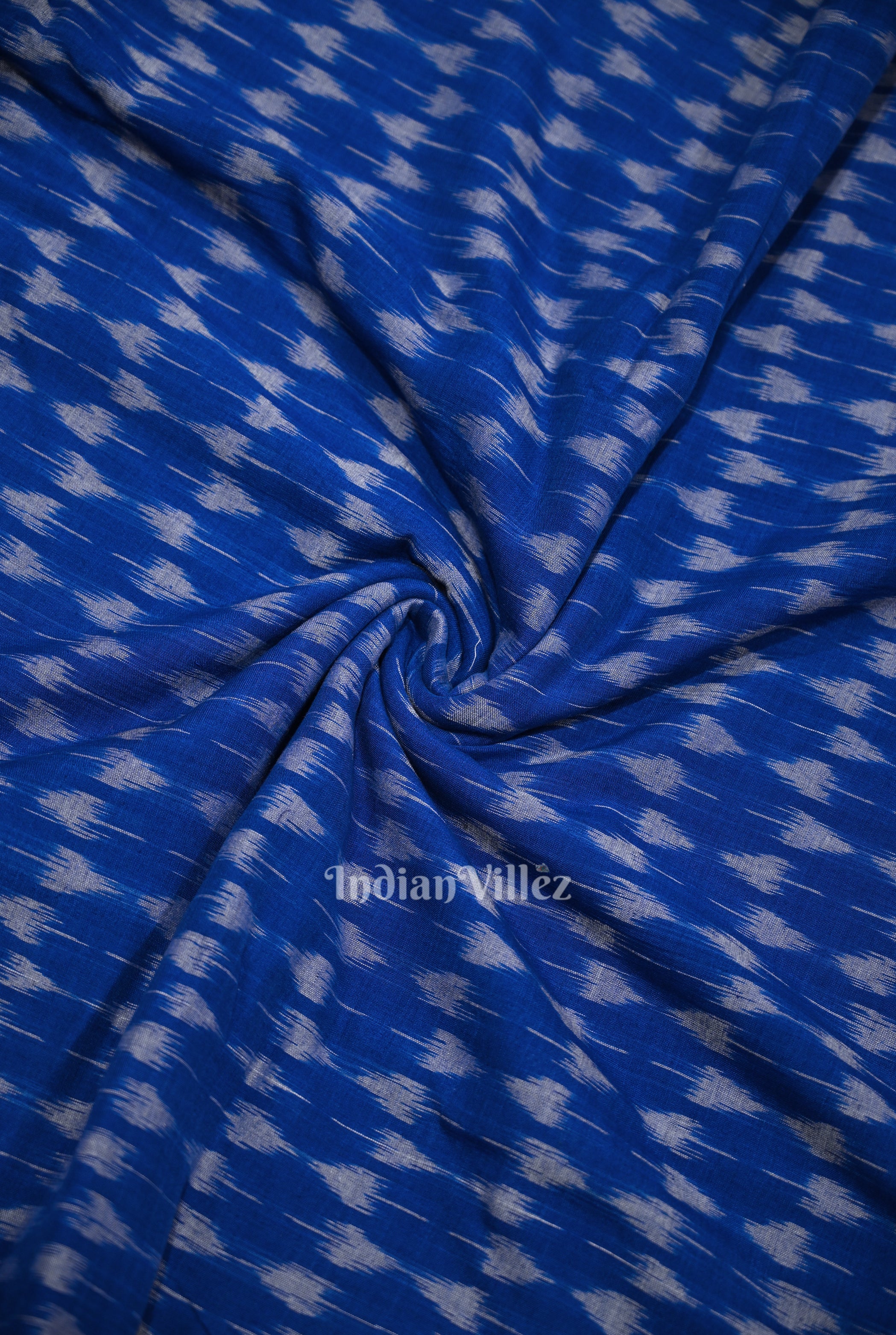 IndianVillèz Blue Sambalpuri Odisha Ikat Cotton Fabric