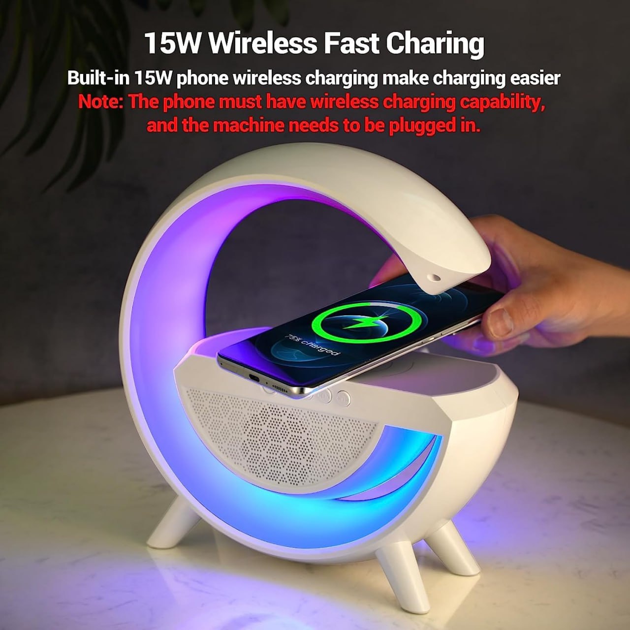 Fab Alchemy G-Shape LED Wireless Charging Speaker Lamp - view 7