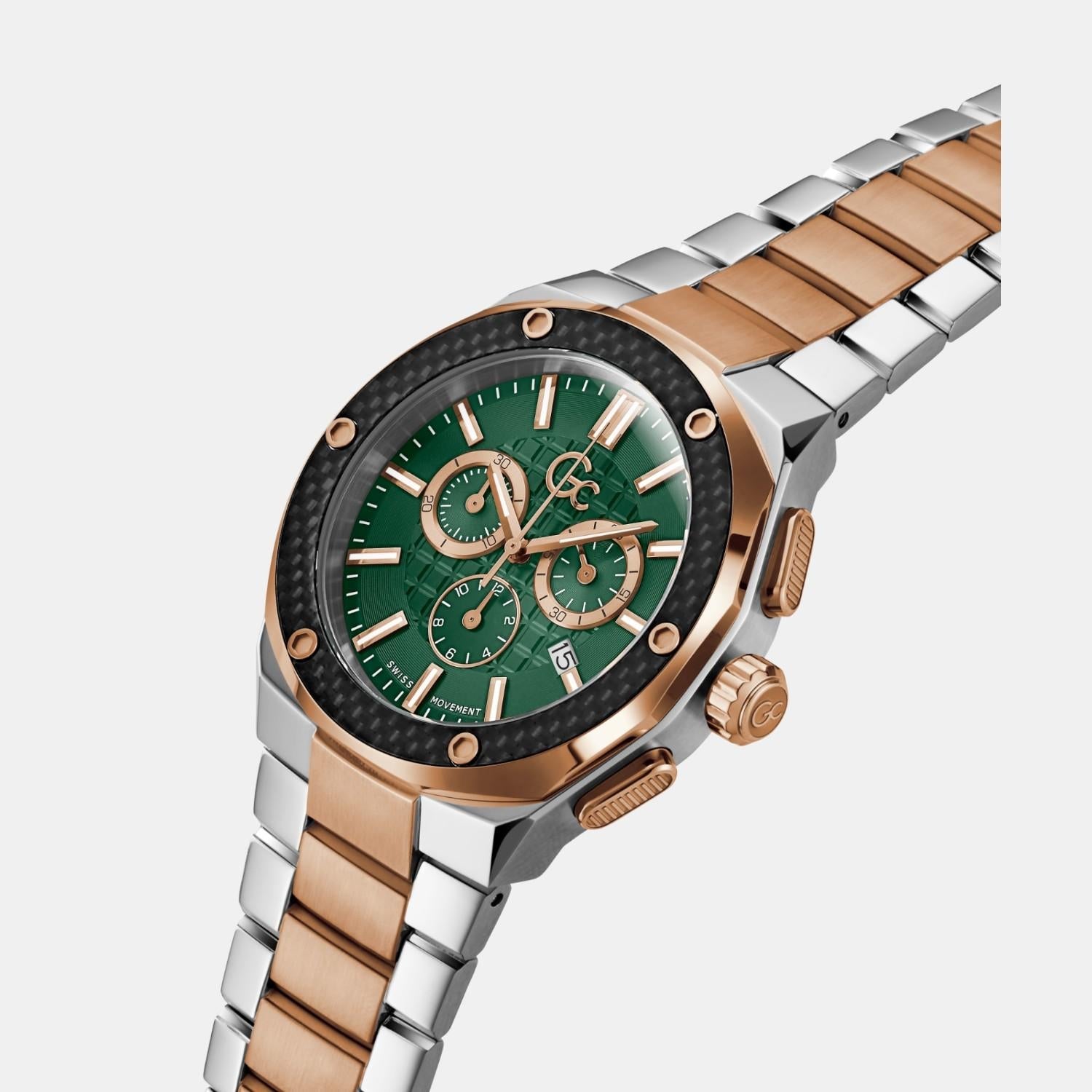 GC Fiber Men Quartz Green Dial Chronograph Stainless Steel Watch Z37003G3MF - view 3
