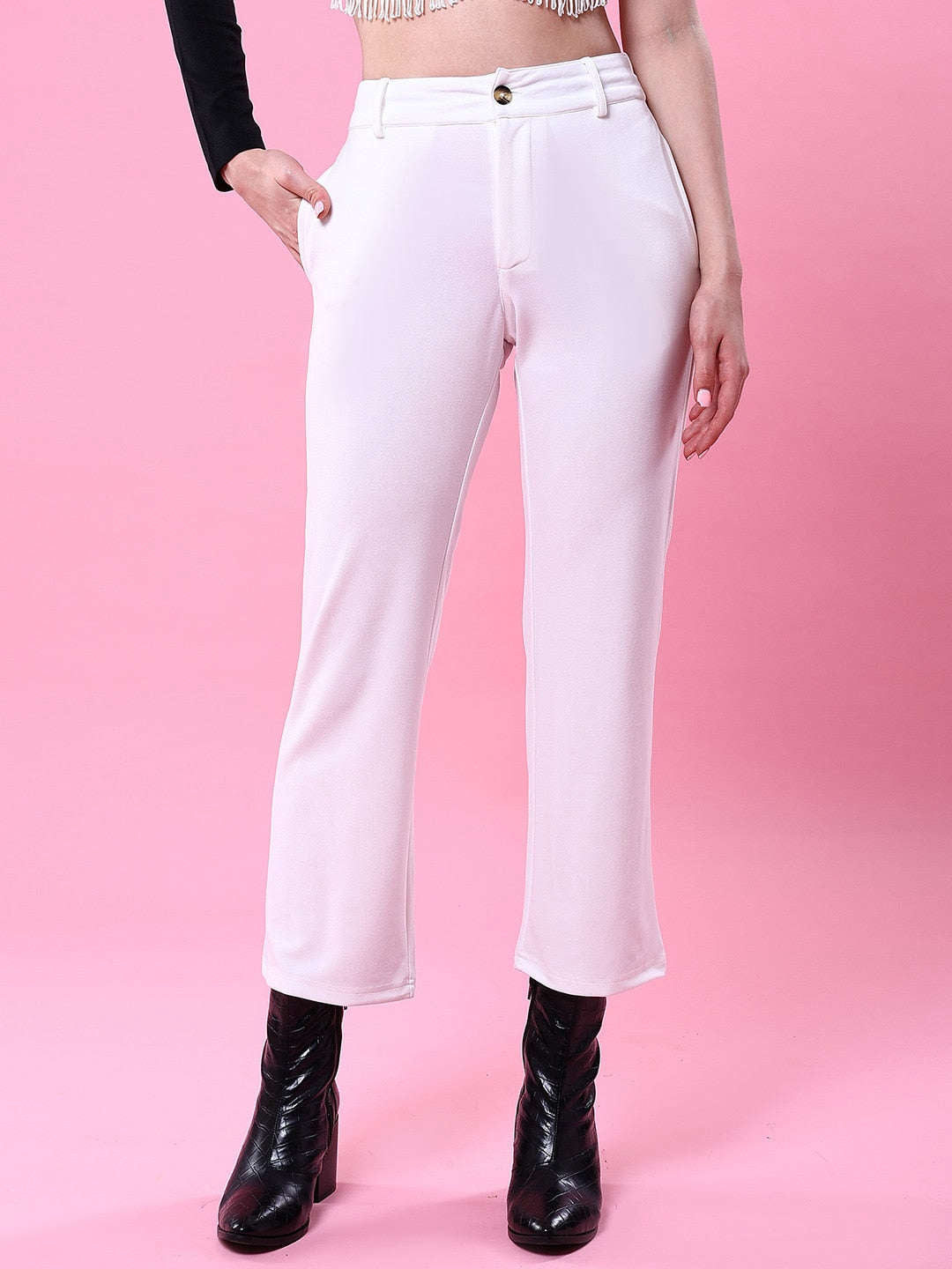 Freehand By The Indian Garage Co Women Solid Wide Leg Trouser