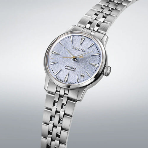 Seiko Presage ‘Frozen Skydiving’ Diamond Cocktail Time Blue Dial Women 34mm SRPL61J1 - view 2