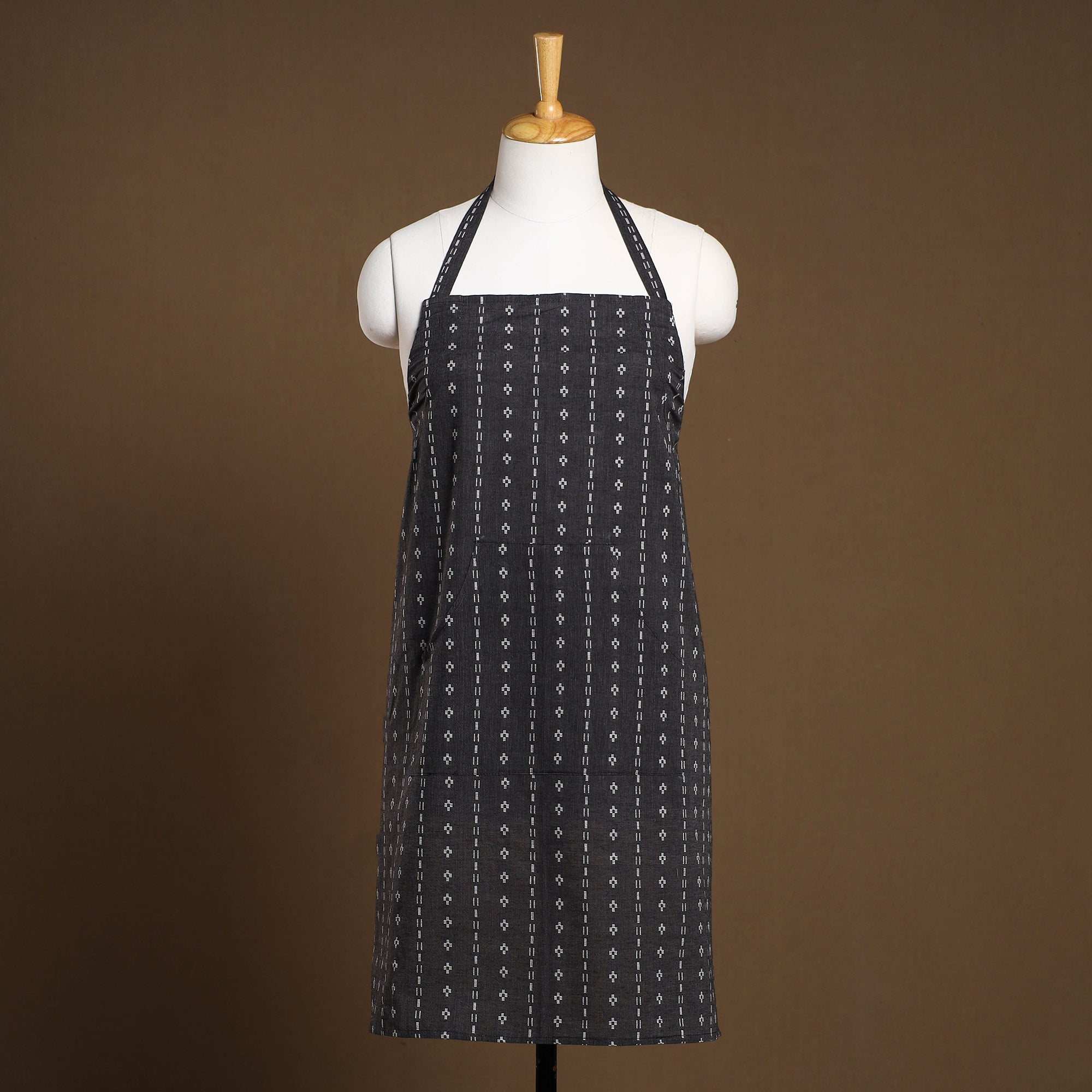 JALPARI Black - Jacquard Weave Cotton Apron with Pocket 13