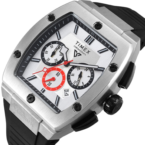 Timex Vector Men Silver Rectangle Chronograph Dial Analog Watch 41.5mm TWEG26200 - view 2