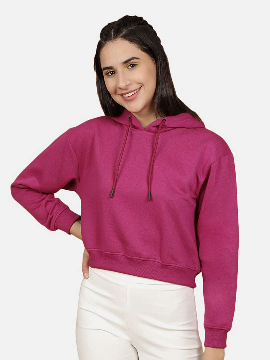 Freehand By The Indian Garage Co Women's Solid Regular Fit Sweatshirt