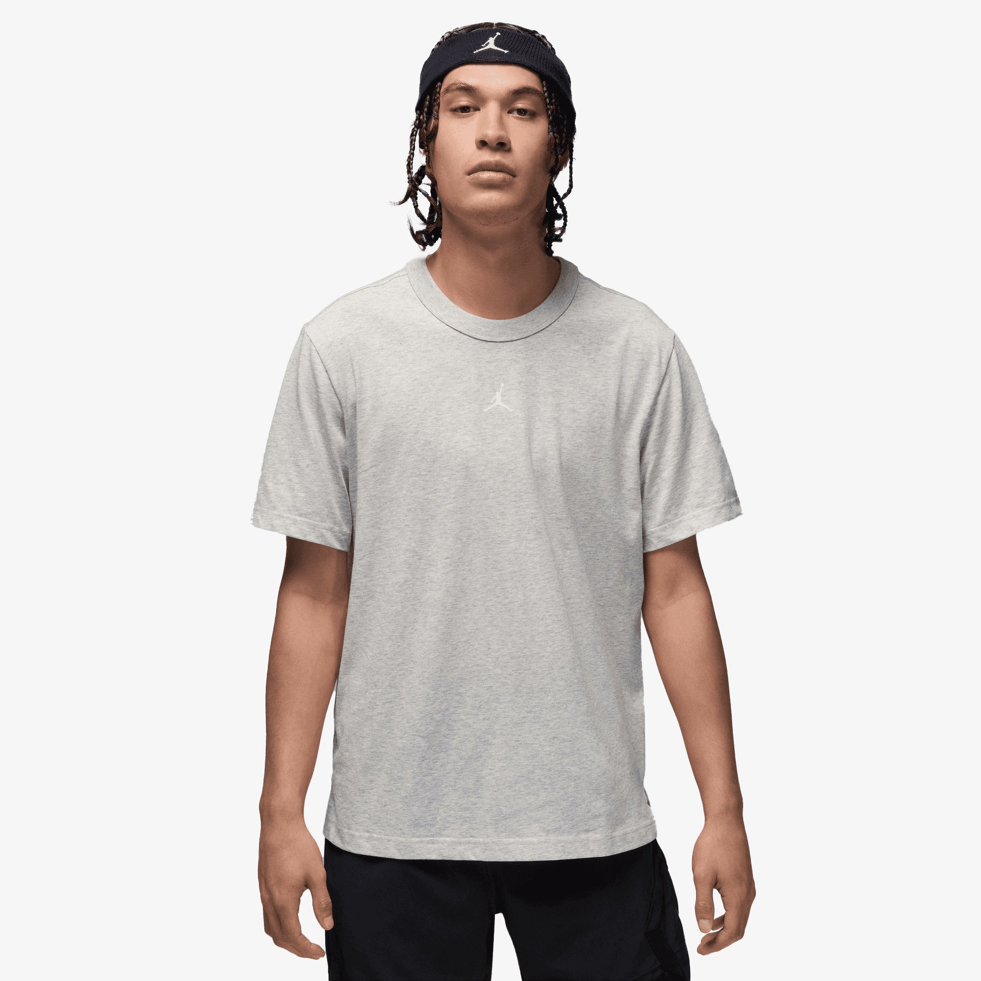 Jordan | DRI FIT SHORT-SLEEVE TOP { GREY HEATHER/WHITE
