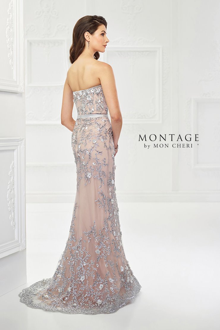 Montage 118961 Long Metallic Lace Evening Mother of the Bride Dress - view 7