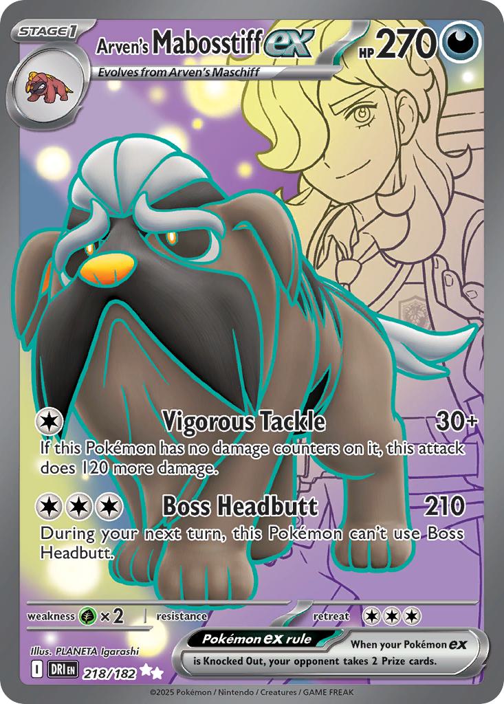 Ultra rare sv10-218 – Pokémon Arven's Mabosstiff ex - 218/182 - Ultra Rare [sv10-218] [Ultra]