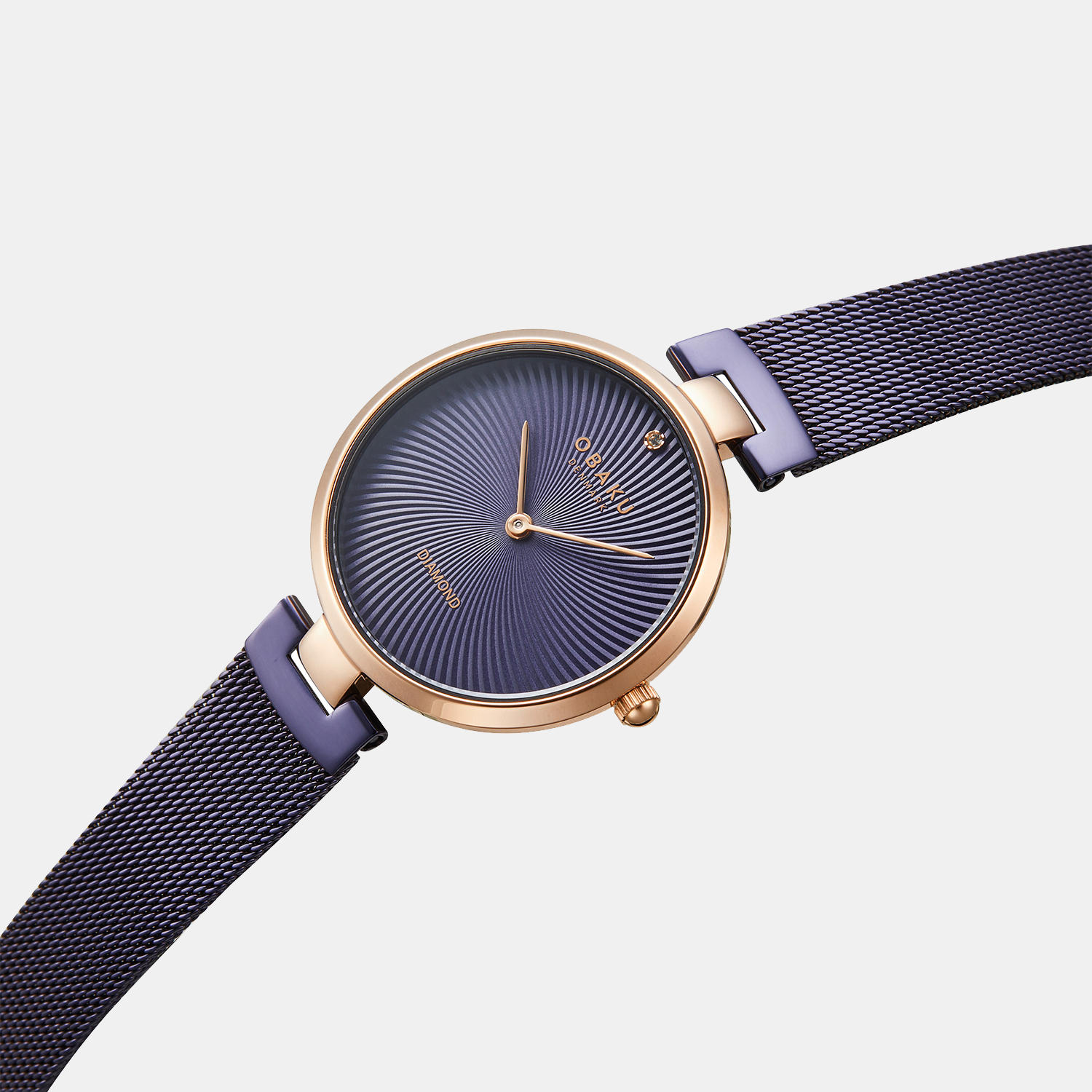 Obaku Diamant Violet Women Quartz Purple Dial Analog Stainless Steel Watch V256LXVQMQ - view 2