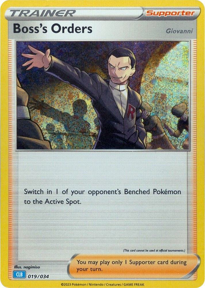 Clb tcgc-clb019 holo – Pokémon Boss's Orders - Giovanni - 019/034 - Promo - CLB [tcgc-CLB019] [Holo]
