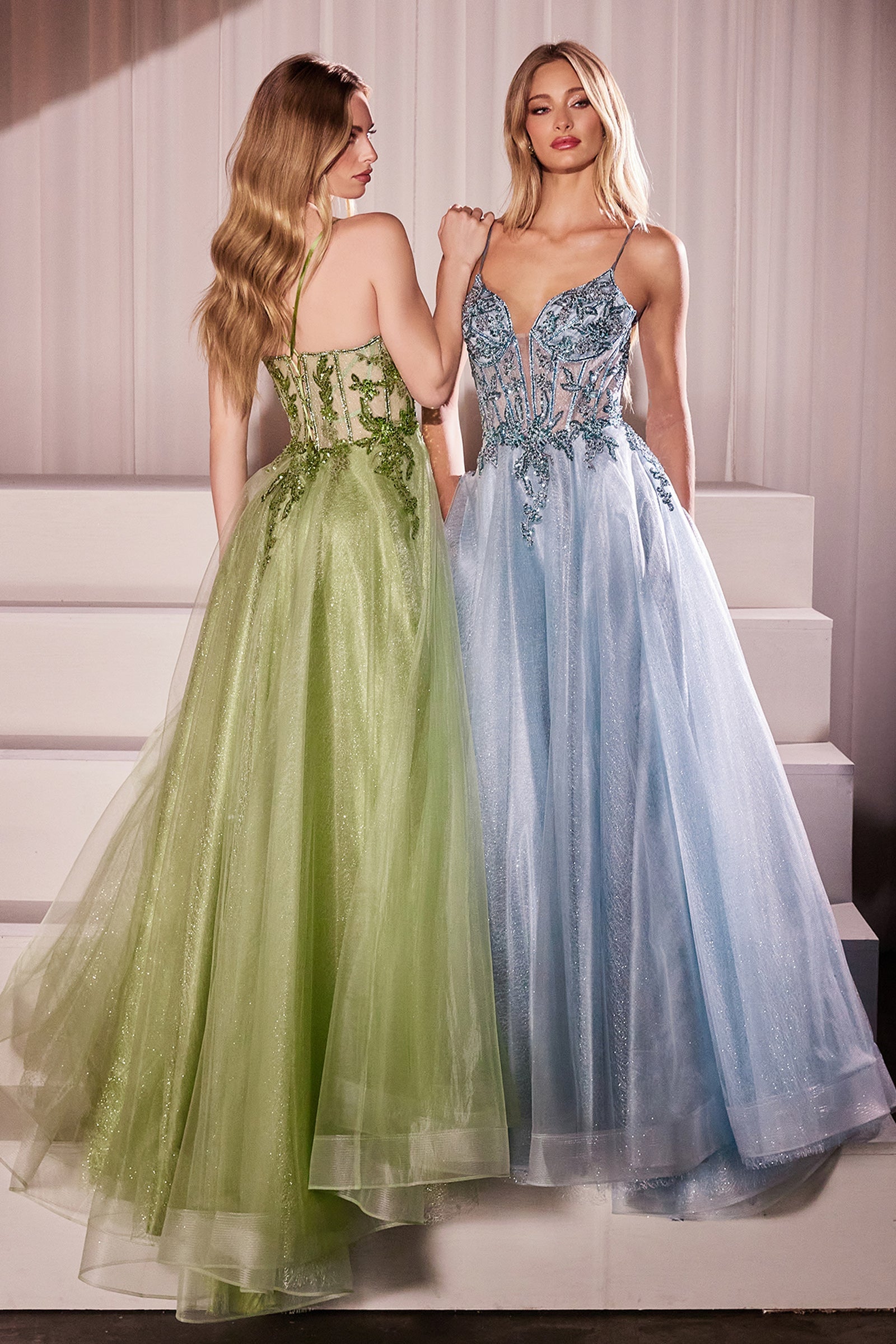 Cinderella Divine Applique Sleeveless Tulle Gown by Ladivine CC0881 - view 2