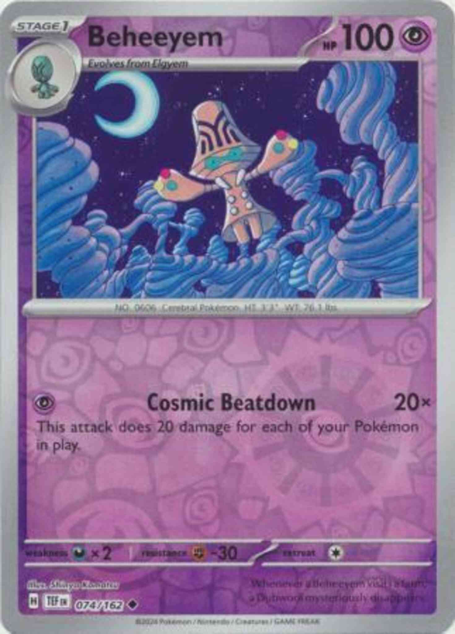 Uncommon sv05-074 reverse – Pokémon Beheeyem - 074/162 - Uncommon [sv05-074] [Reverse Holo]
