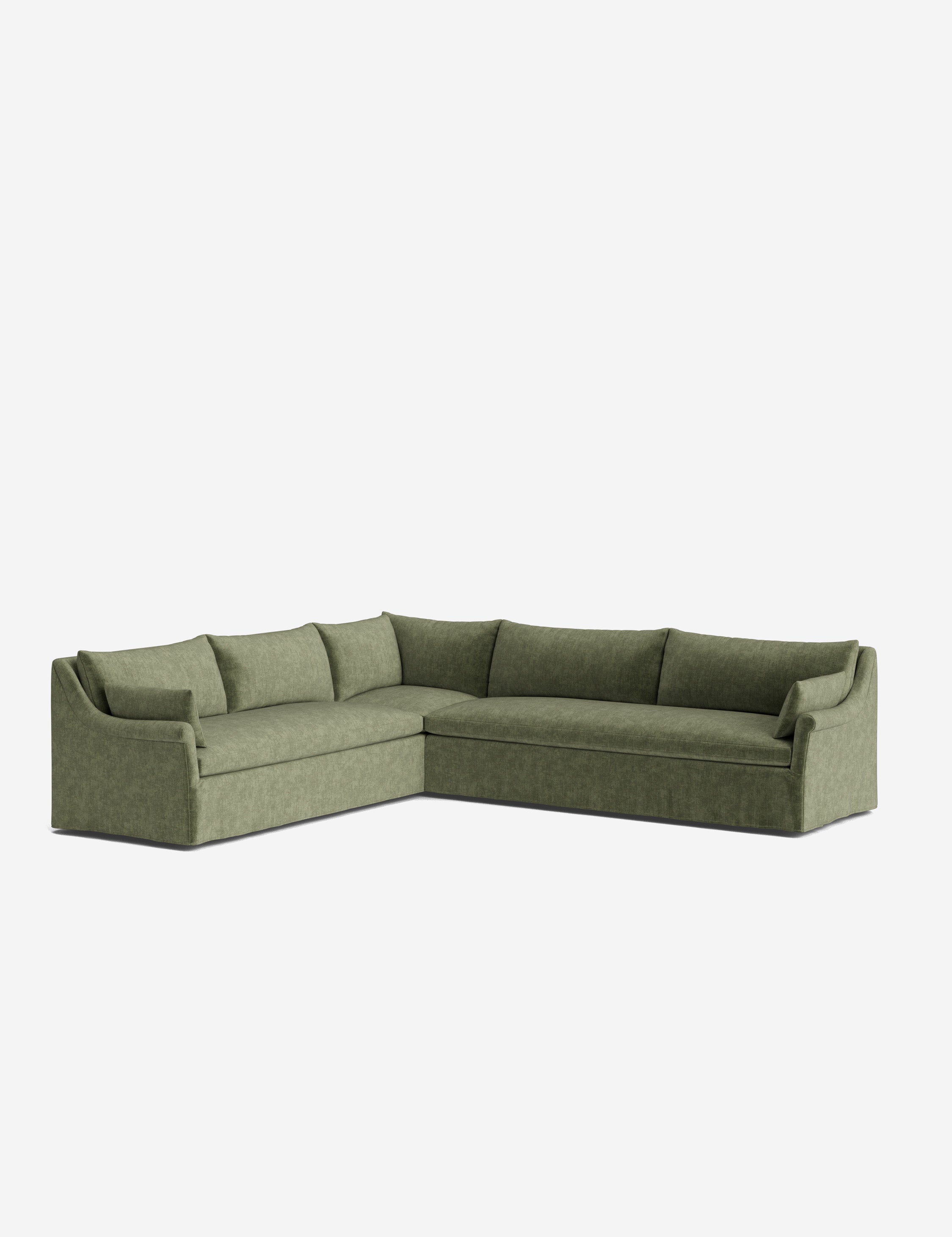 Lulu and Georgia Portola Rolled Arm Slipcover Corner Sectional Sofa - view 8