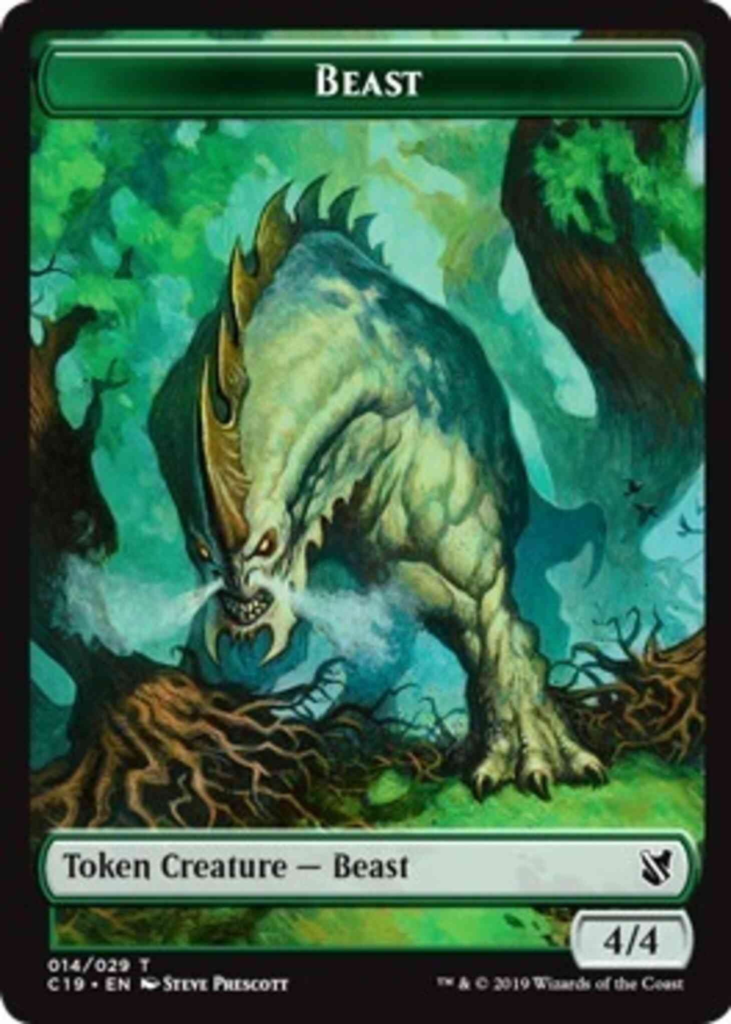 Beast token 14 – Magic Beast Token (14) // Wurm Token (21) [Commander 2019 Tokens] [Non-Foil]