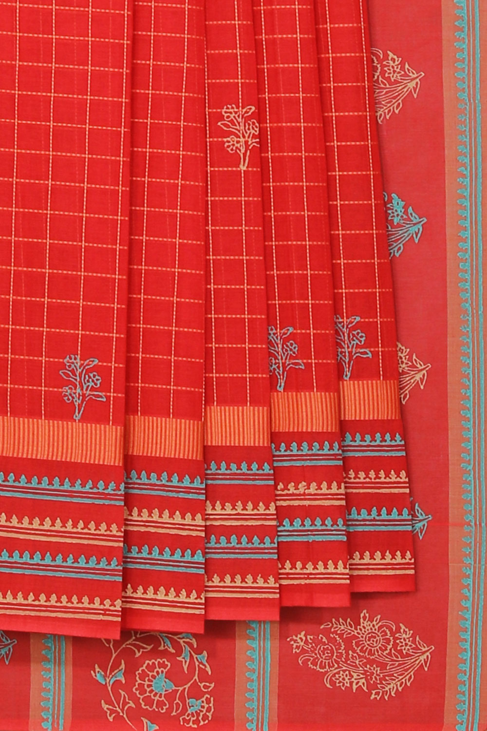Kalanjali Ethnics Hand block printed cotton saree - view 2