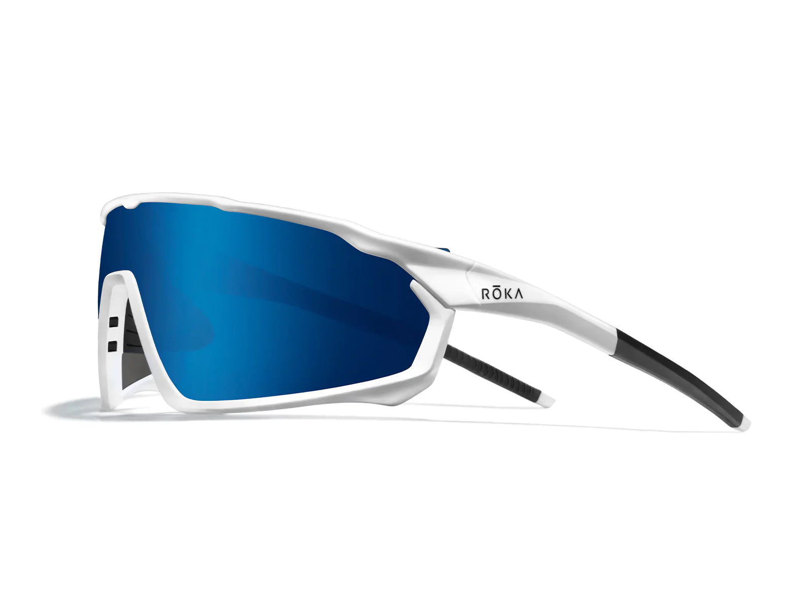 ROKA Outlet CP-1 Sunglasses Outlet – Gloss Cyan/White Frame - Dark Arctic Mirror Lens - view 2