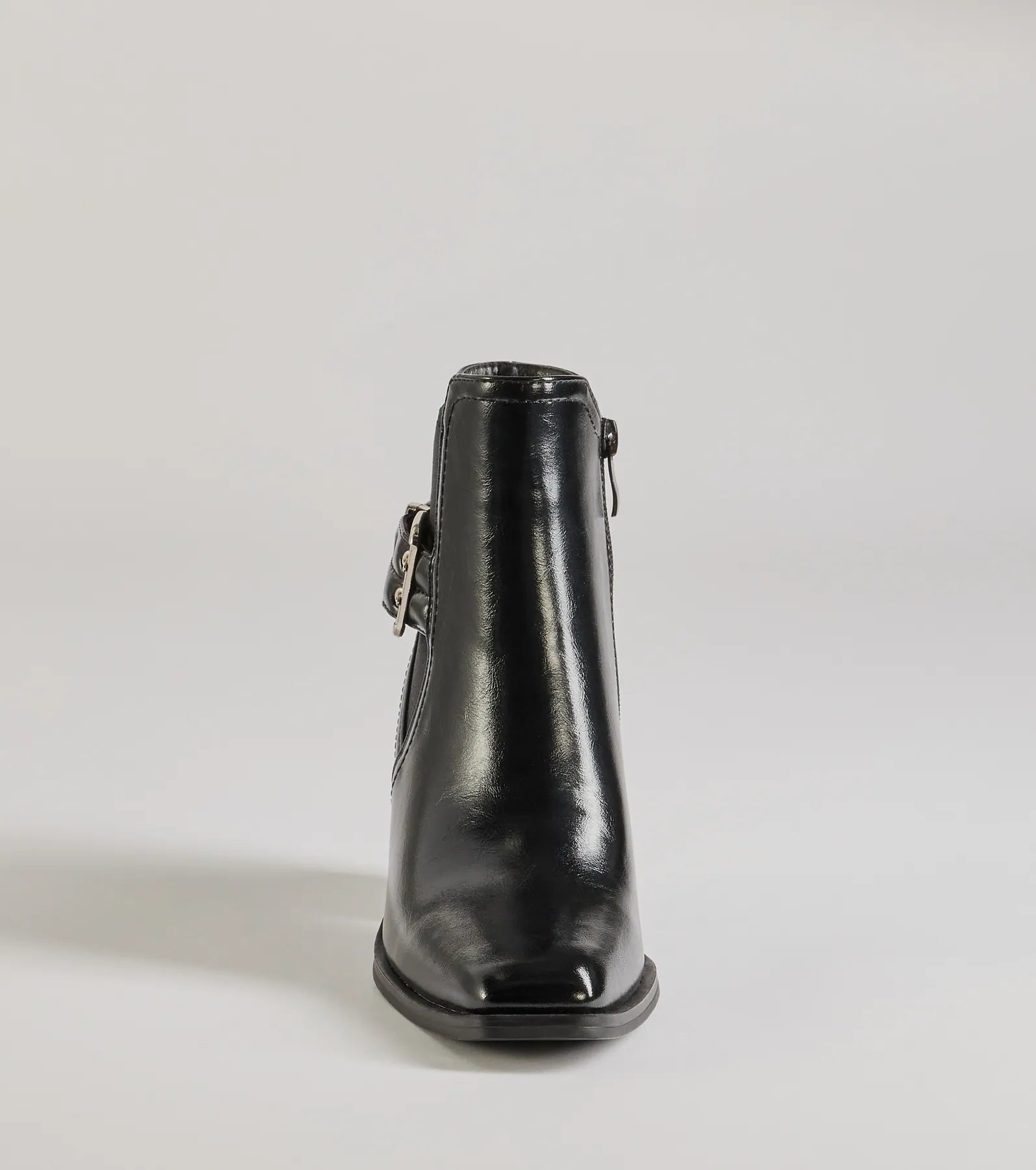 Windsor Edgy Fave Buckle Strap Faux Leather Ankle Booties - view 3