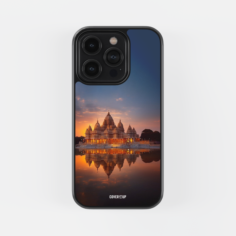 Design Phone Cases Ayodhya Temple Sunset Glass case