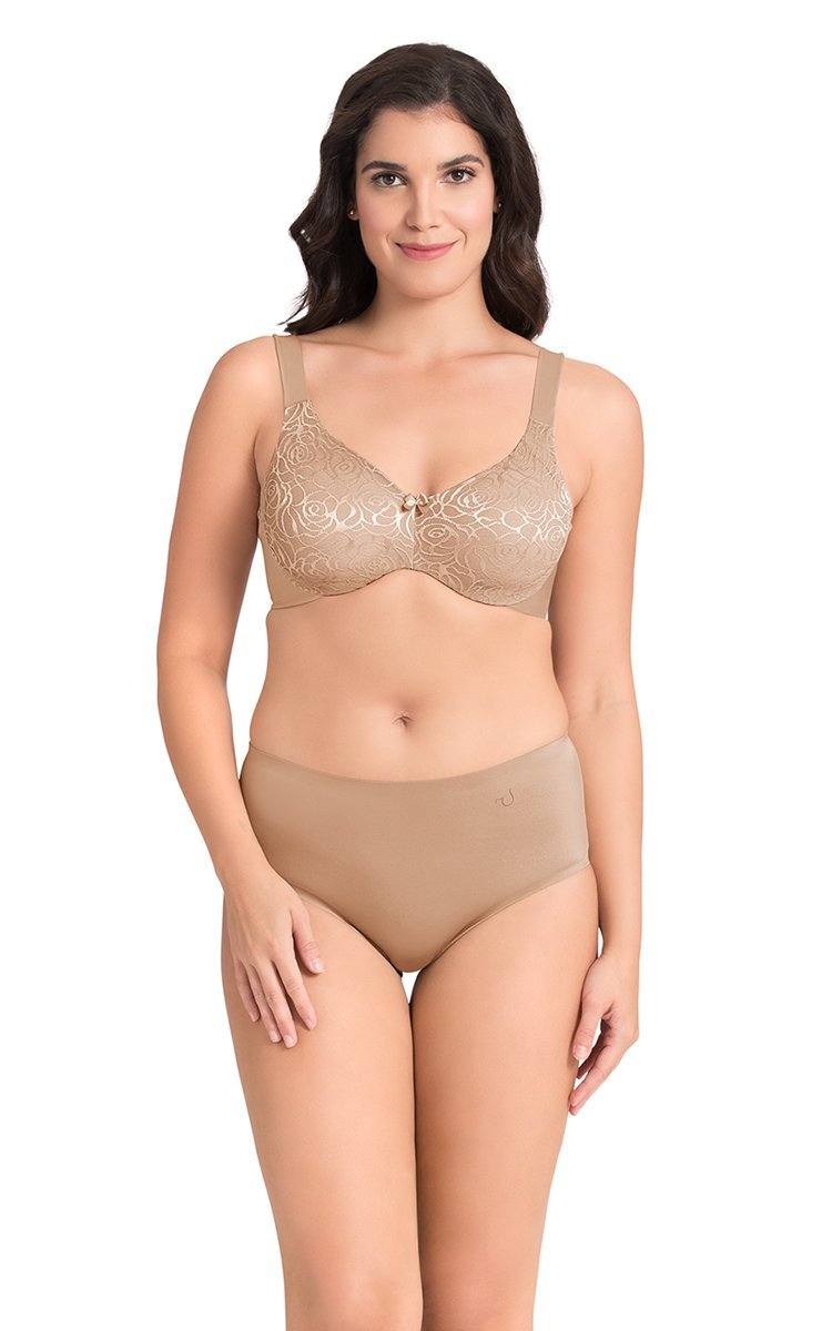 Ultimo Perfect Profile Non-Padded Wired Minimizer Bra - Lace Sandalwood - view 4